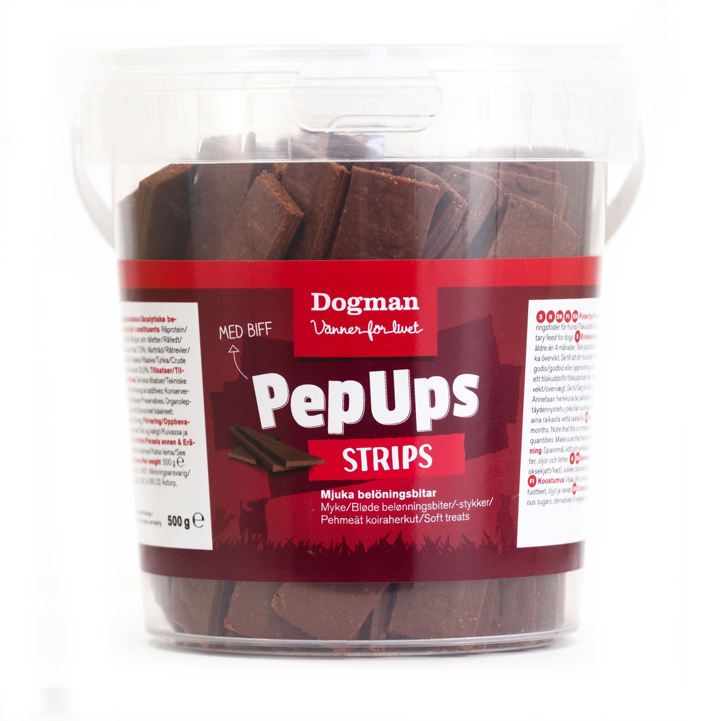 Pepups Strips Biff Hundgodis 500g