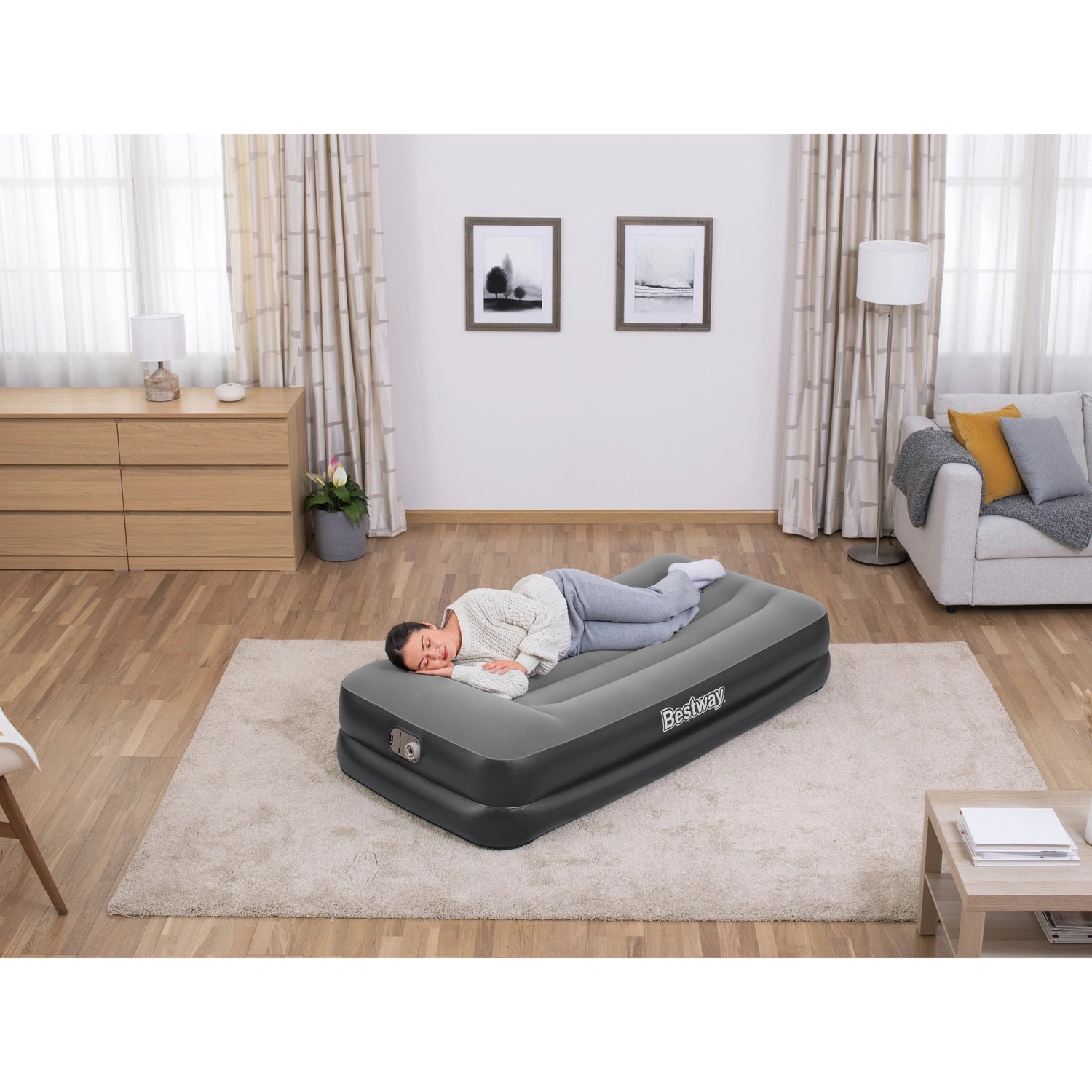 Luftmadrass Tritech Dubbel 1,91m x 97cm x 46cm m. Pump