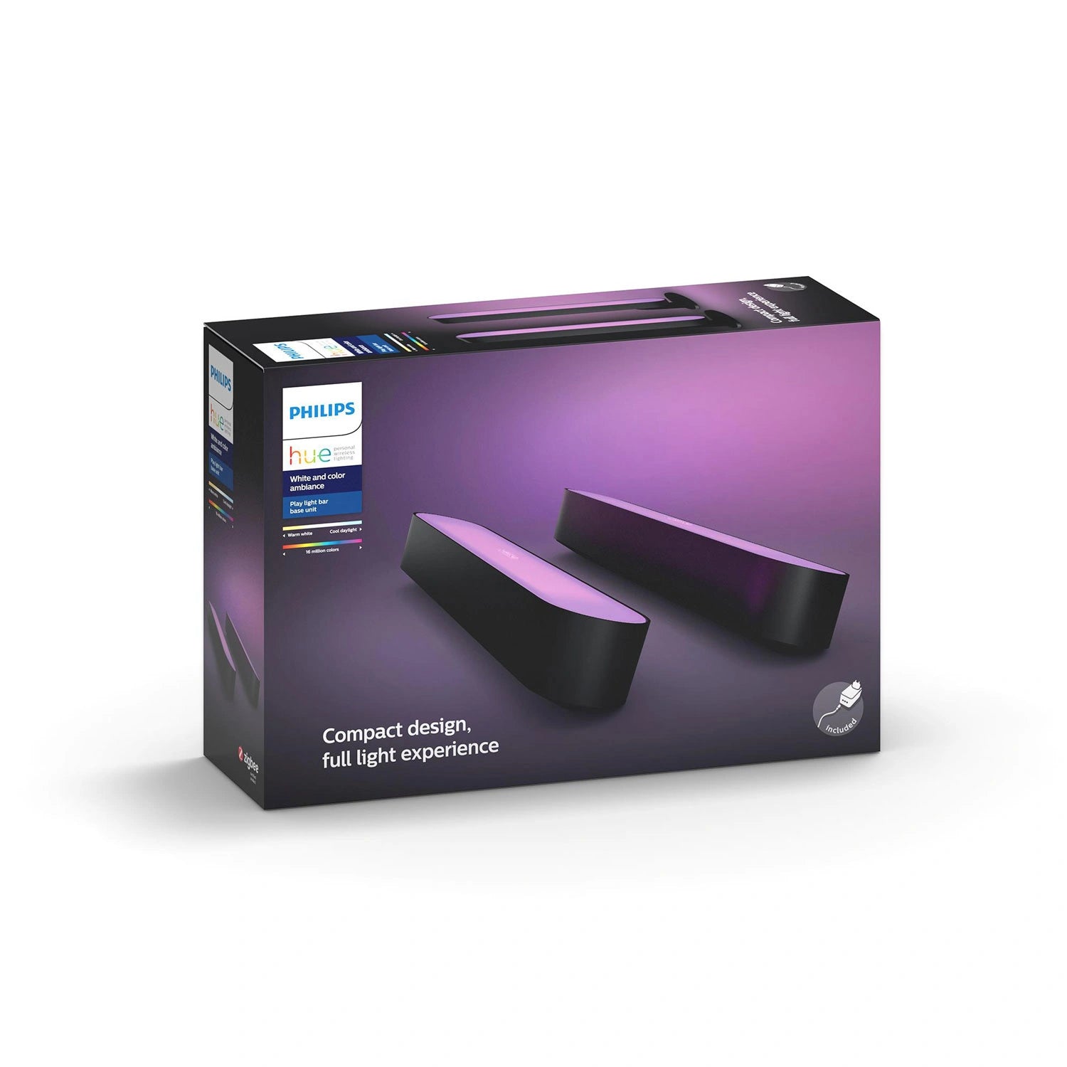 Play Ljusskena White and color ambiance Svart 2-pack