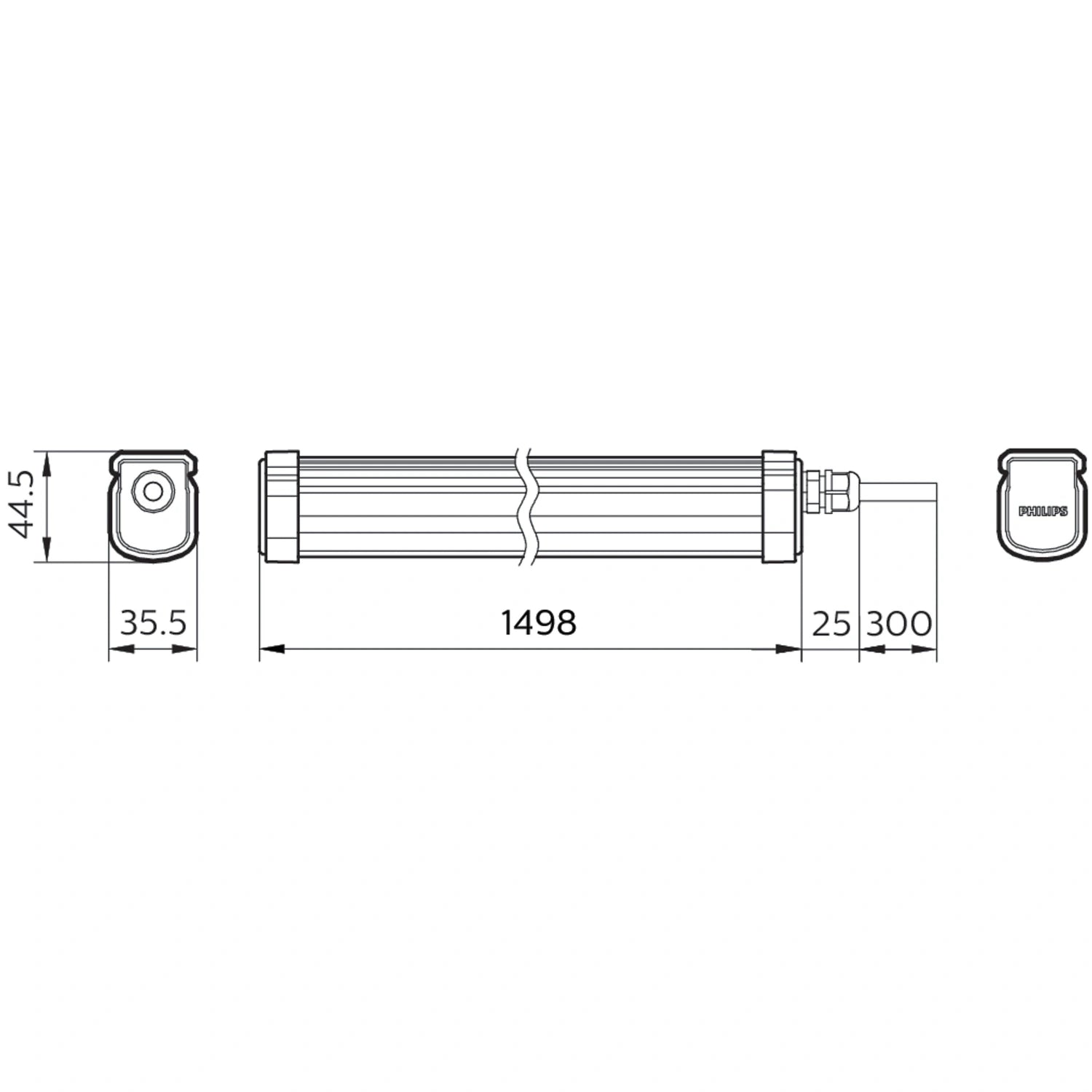 ProjectLine Taklampa 150cm 54W 5400lm IP65
