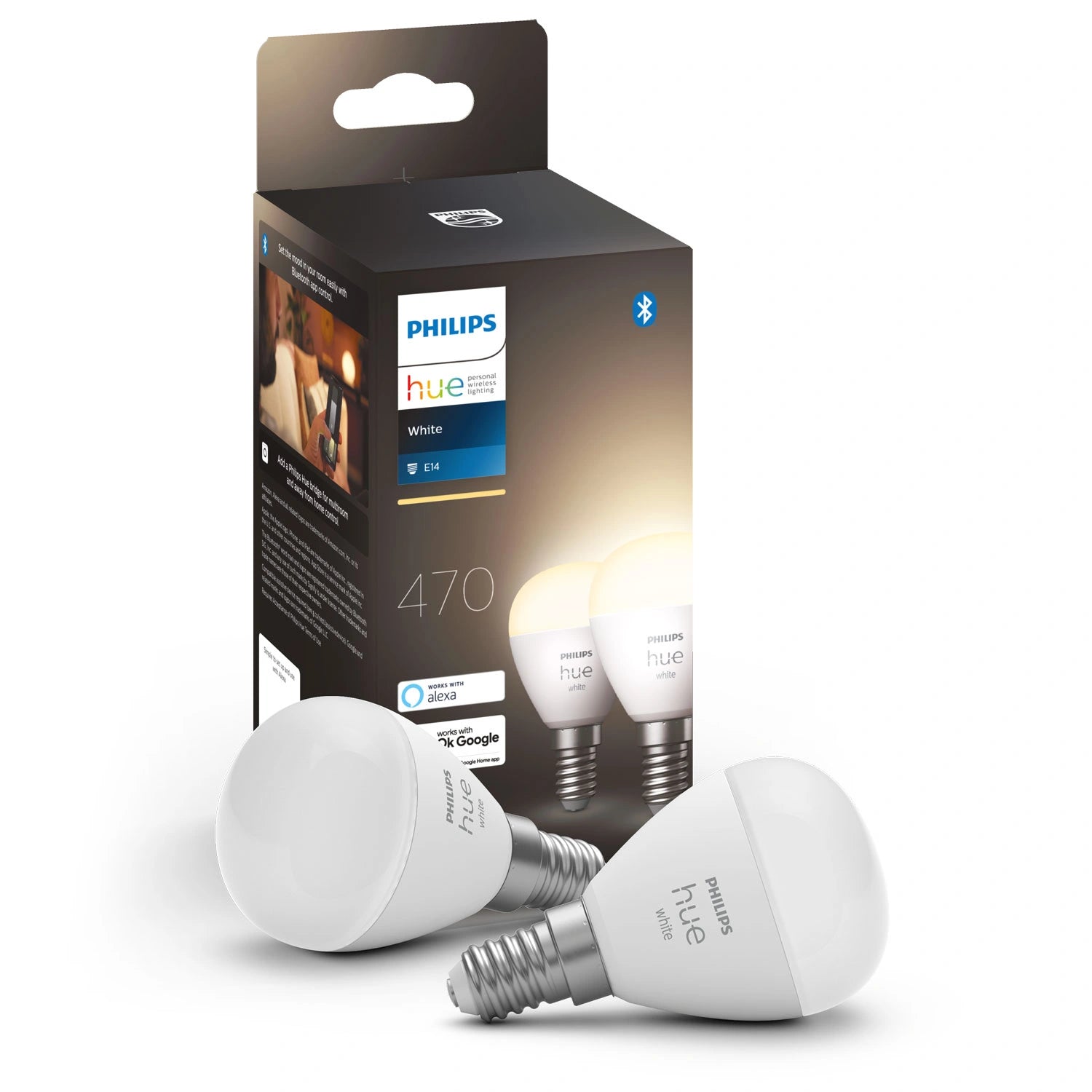 White E14 P45 Klot 470 lm 2-pack