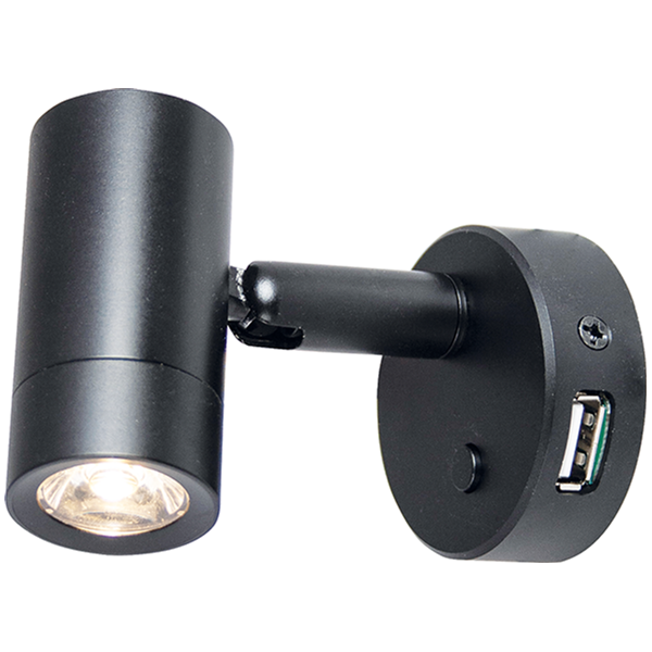 Spotlight MiniTube D4 USB. Svart.