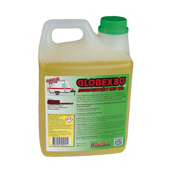 Globex 80 Husvagnstvätt med vax. 2,5 liter. Enhet: styck. 5 st/kartong