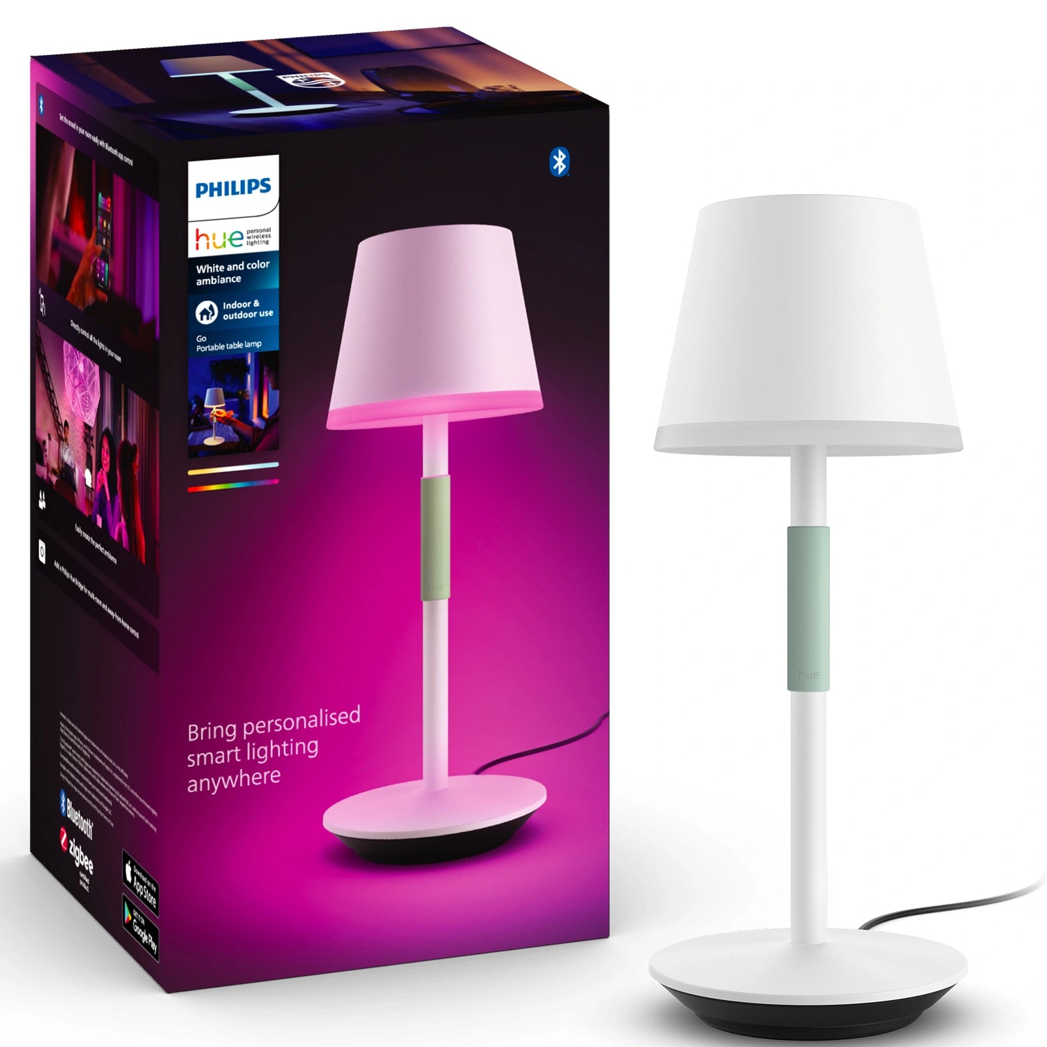 Go Portabel bordslampa Vit/Salviagrön