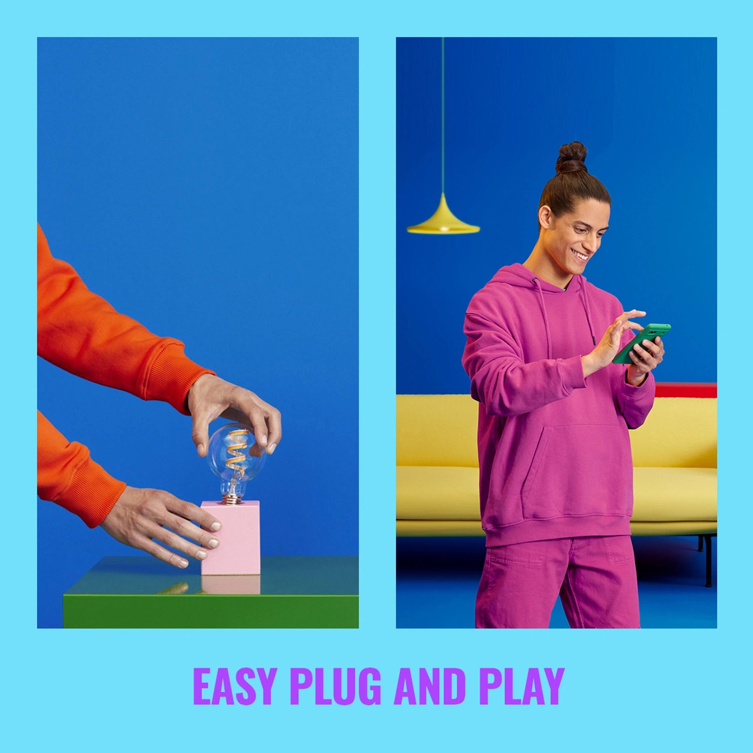 WiFi Smart LED E27 40W Filament Färg + Varm-kallvit 470lm