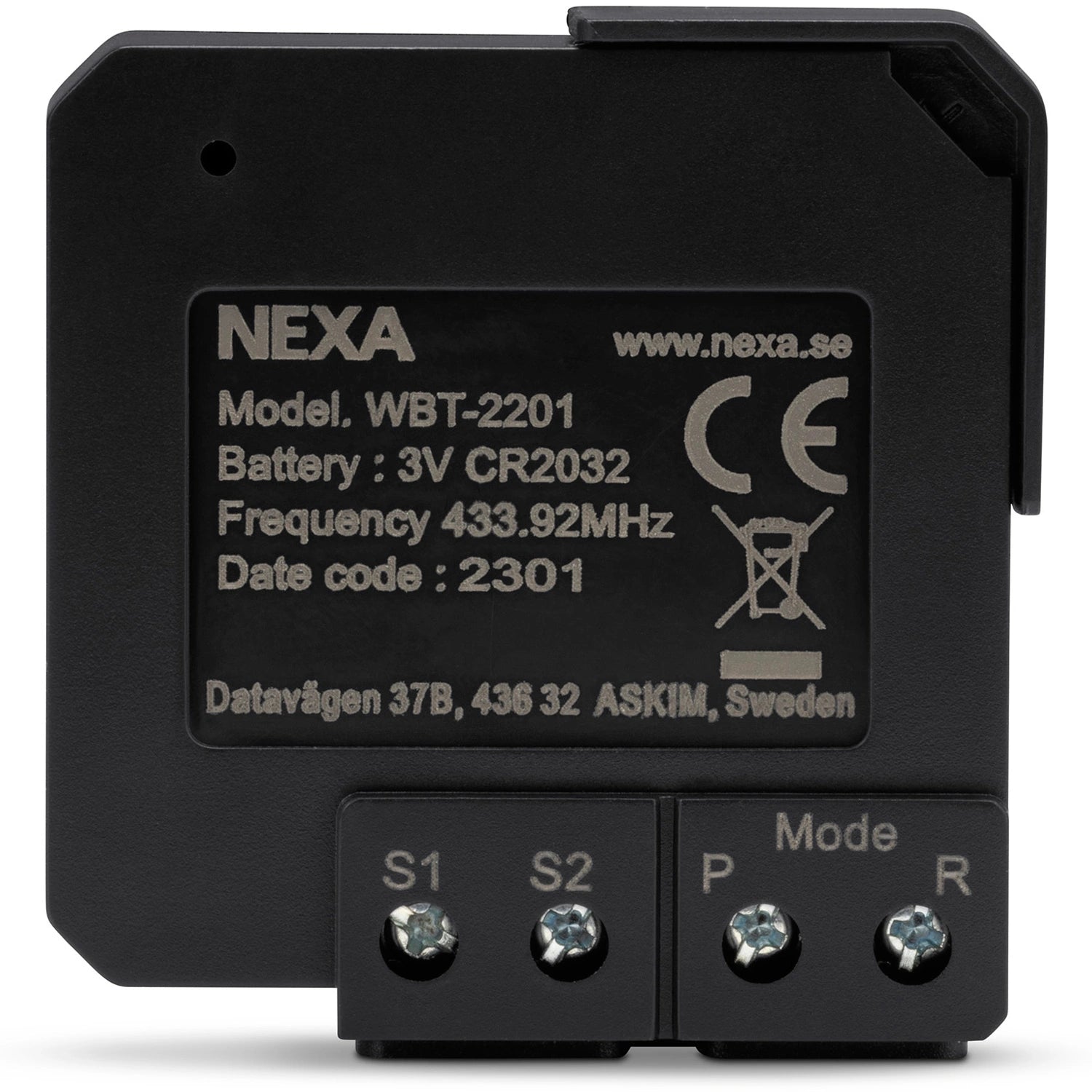 WBT-2201 Inbyggnadsändare batteri På/Av/Dimmer 2 kanaler