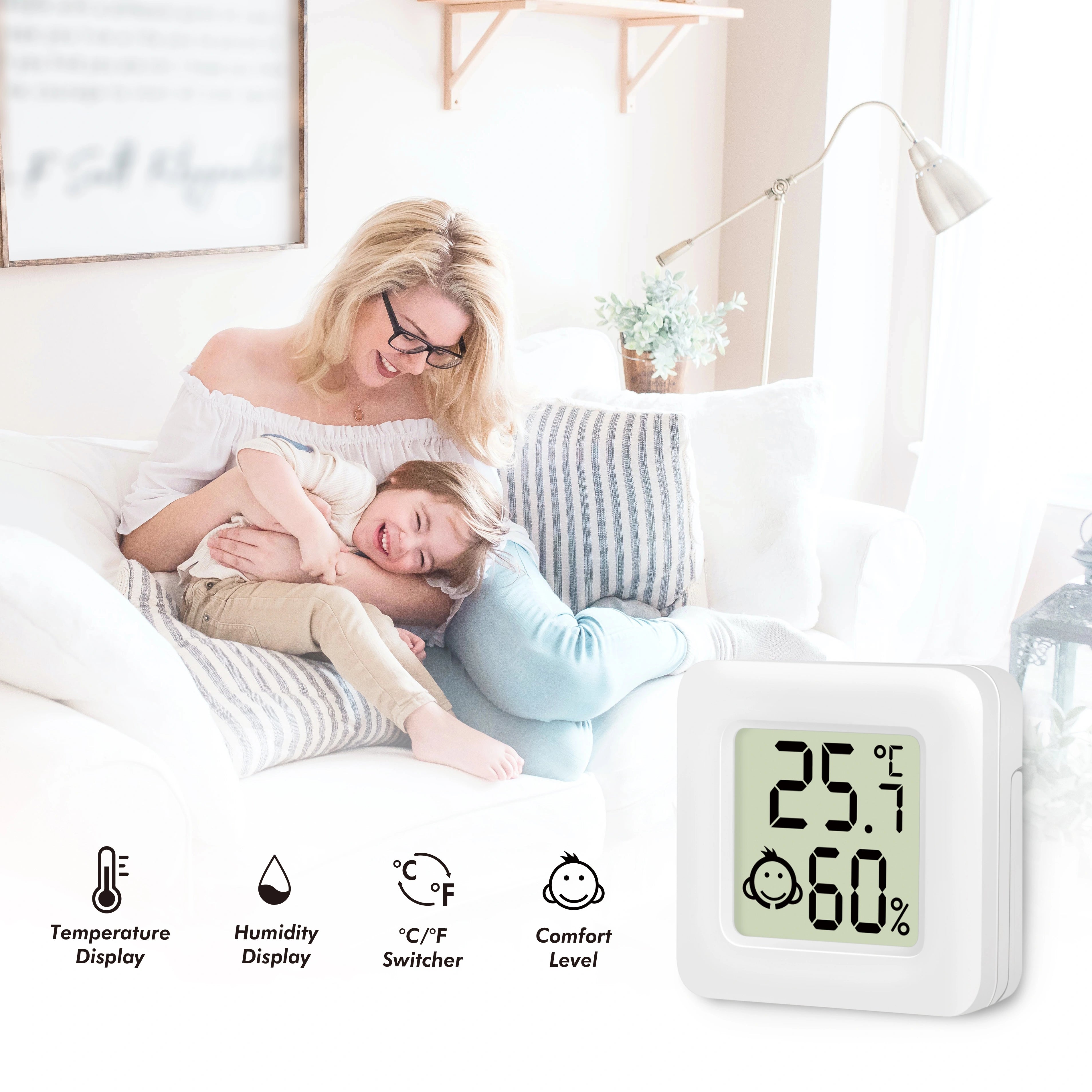 Digital Mini-termometer/hygrometer 3-pack