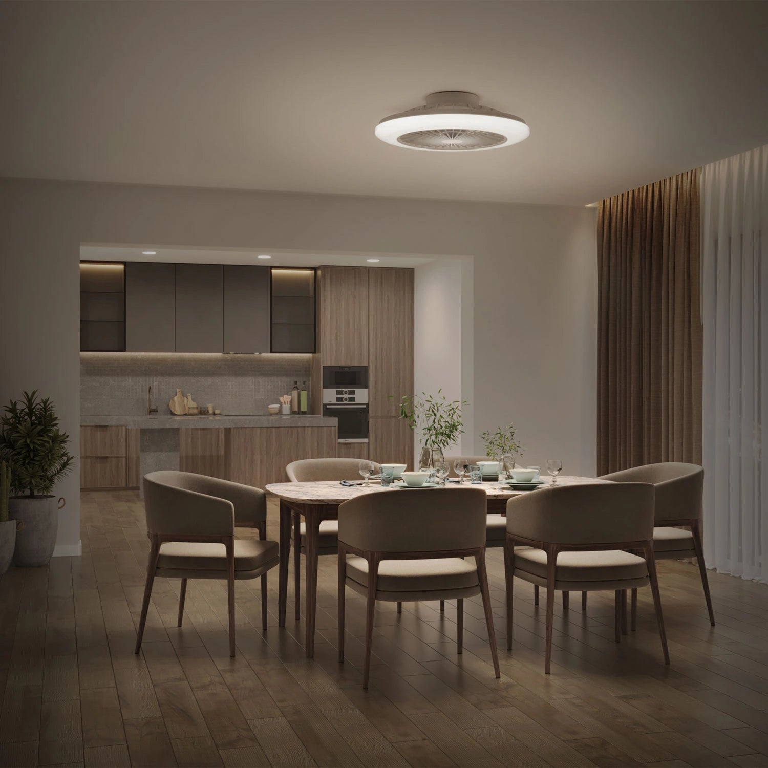 Amigo Takfläkt med LED-belysning Varm-/kallvitt 6000 lm