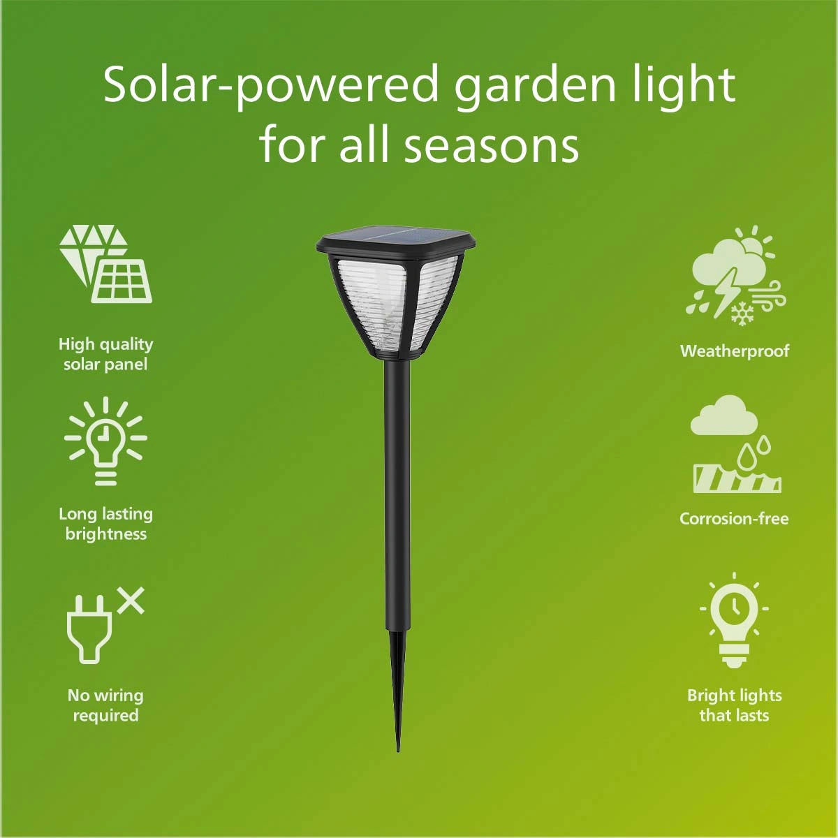 Vapora Trädgårdslampa Solcell LED 200lm Svart
