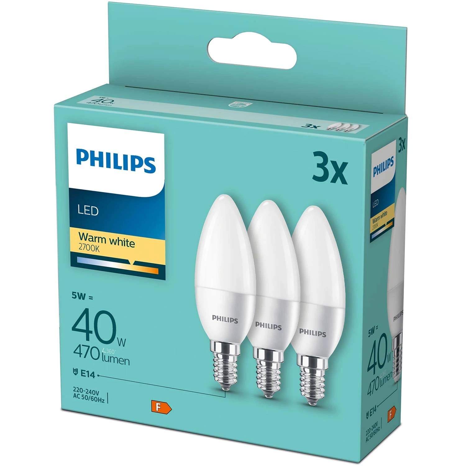 3-pack LED E14 Kron 5W (40W) Frost 470lm