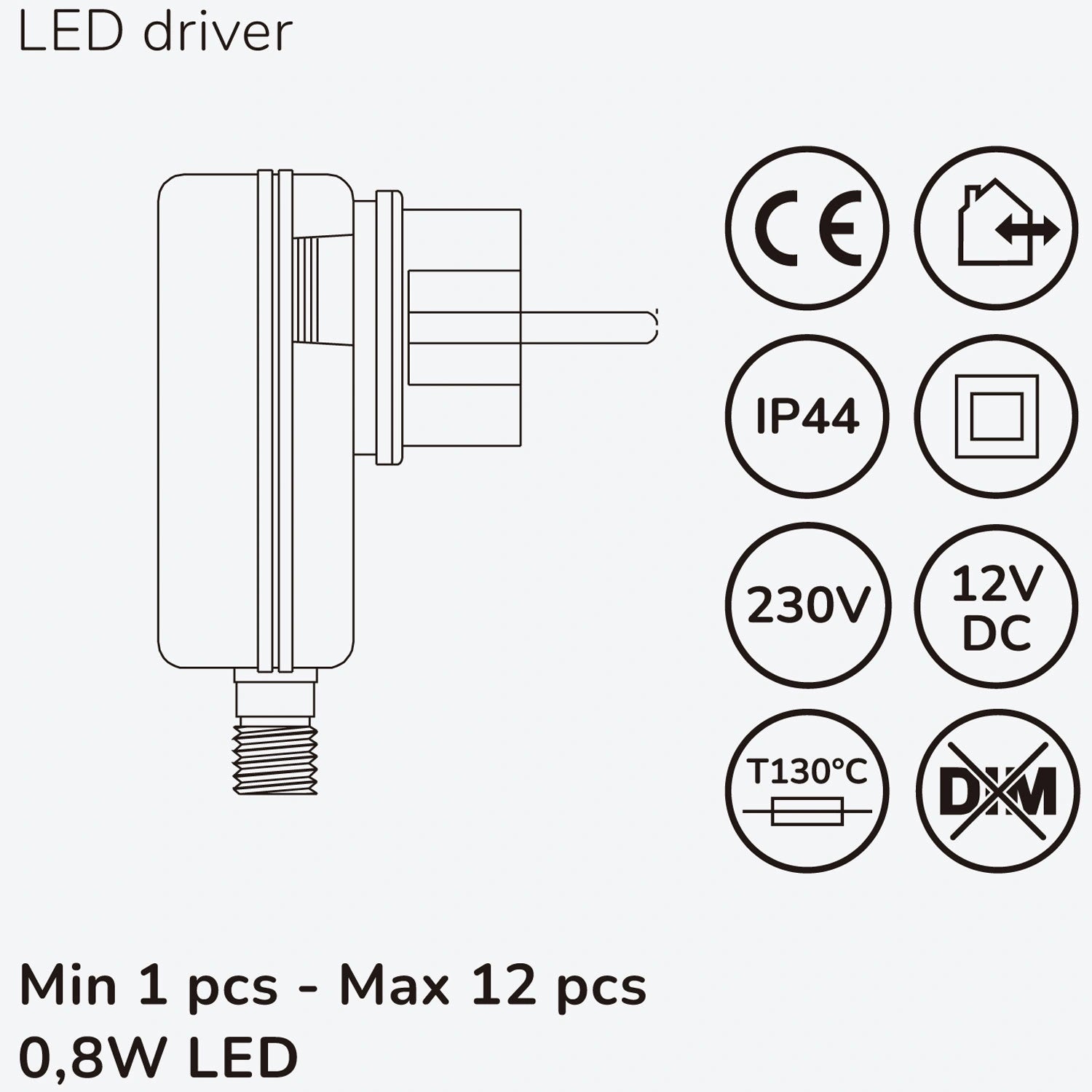Allan Steplight kit 4-pack inkl strömadapter 12V 3000K 5lm IP67