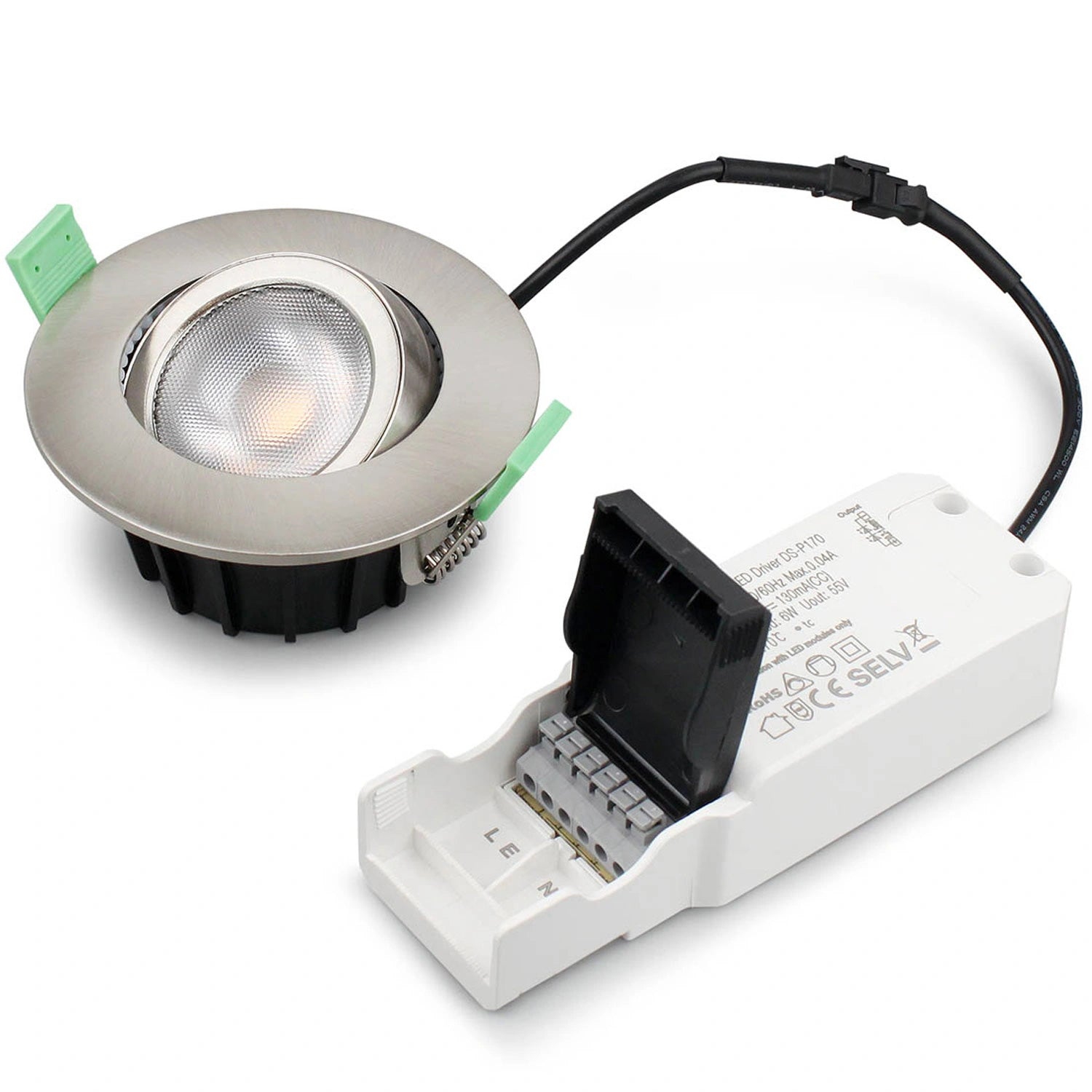 Ellen Infälld downlight Dim-to-Warm 520lm IP65 1-pack Borstad stål
