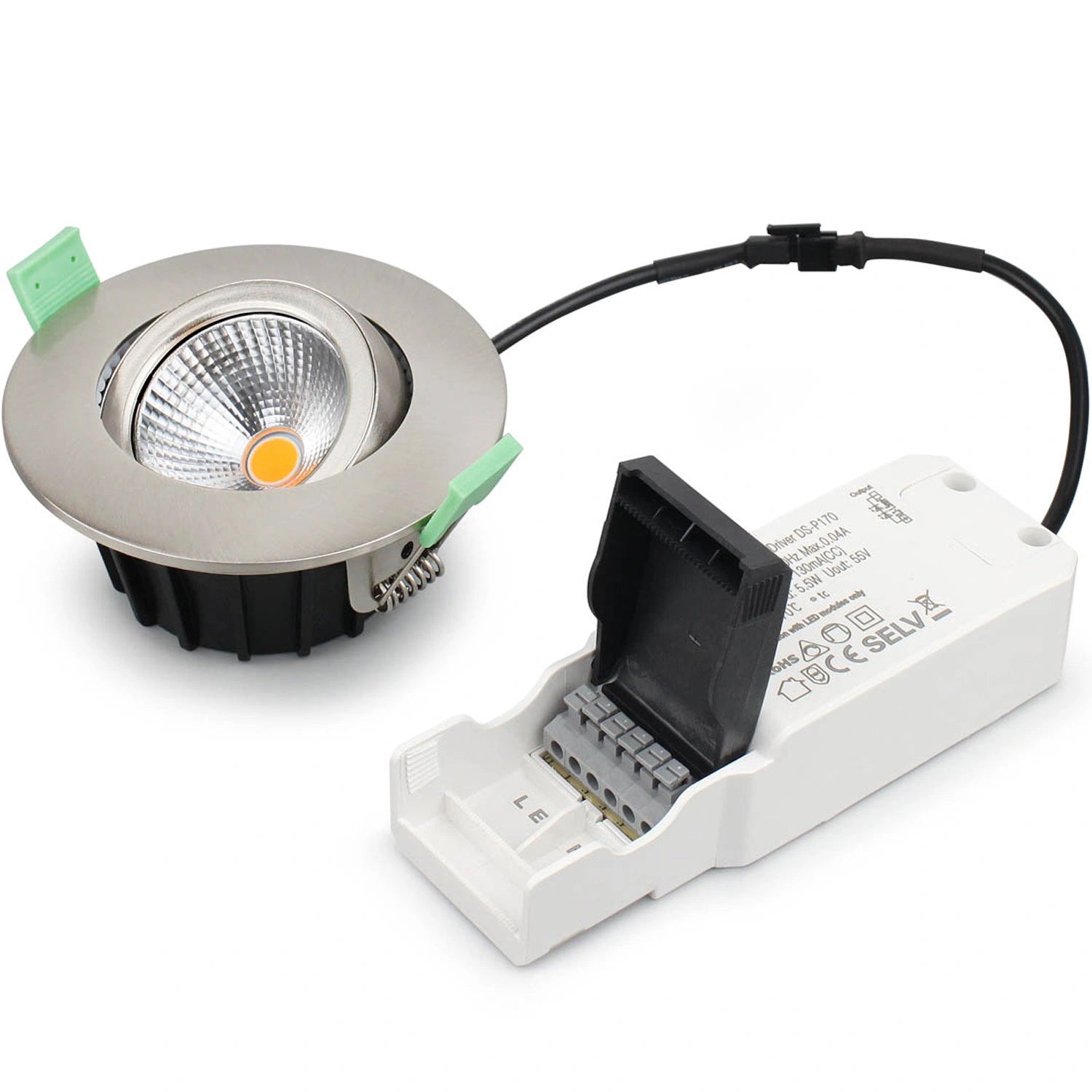 Lisa Dimbar Infälld downlight 3000K 600lm IP65 3-pack Borstad stål