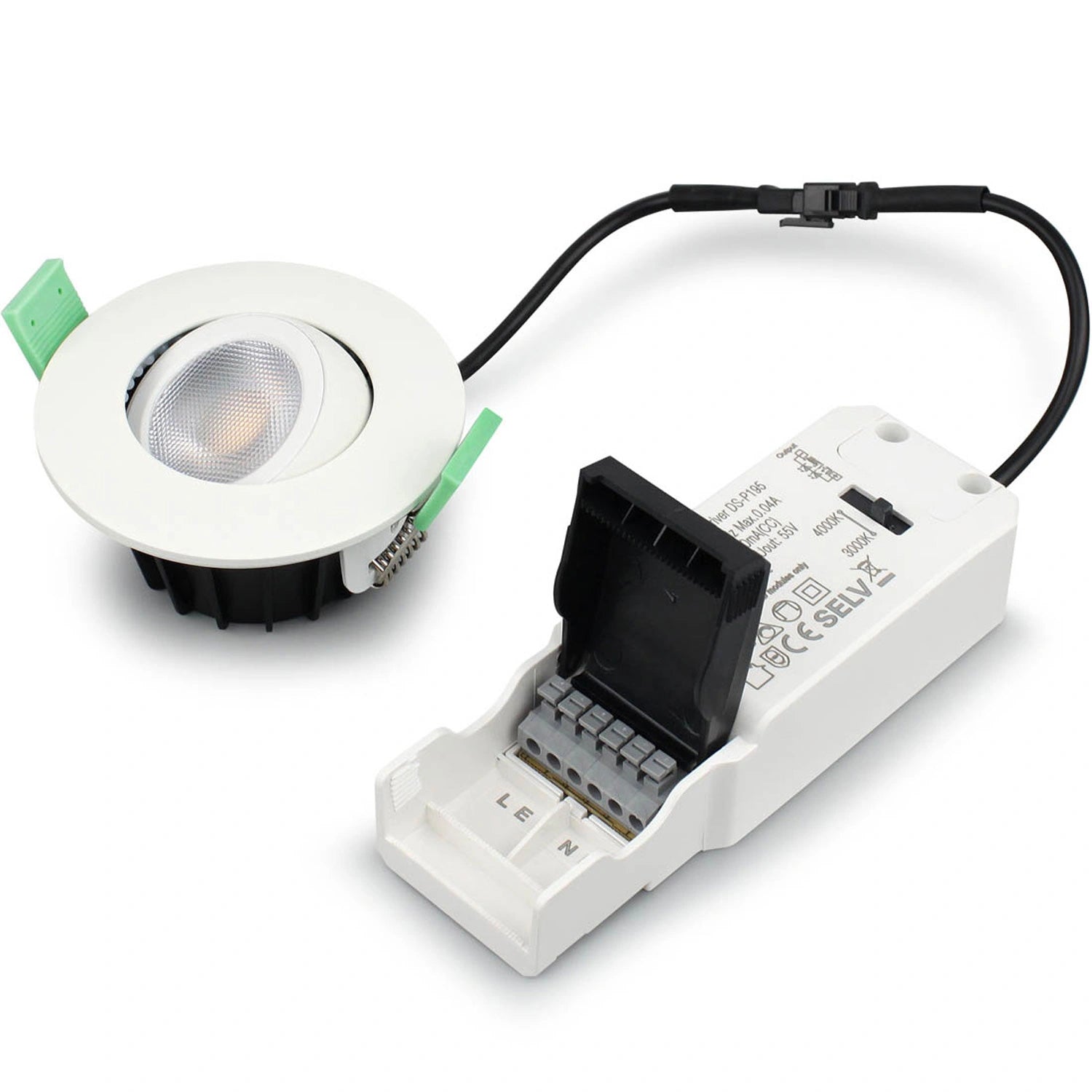 Sanna Dimbar Infälld downlight 3000K/4000K 520lm IP65 3-pack Vit