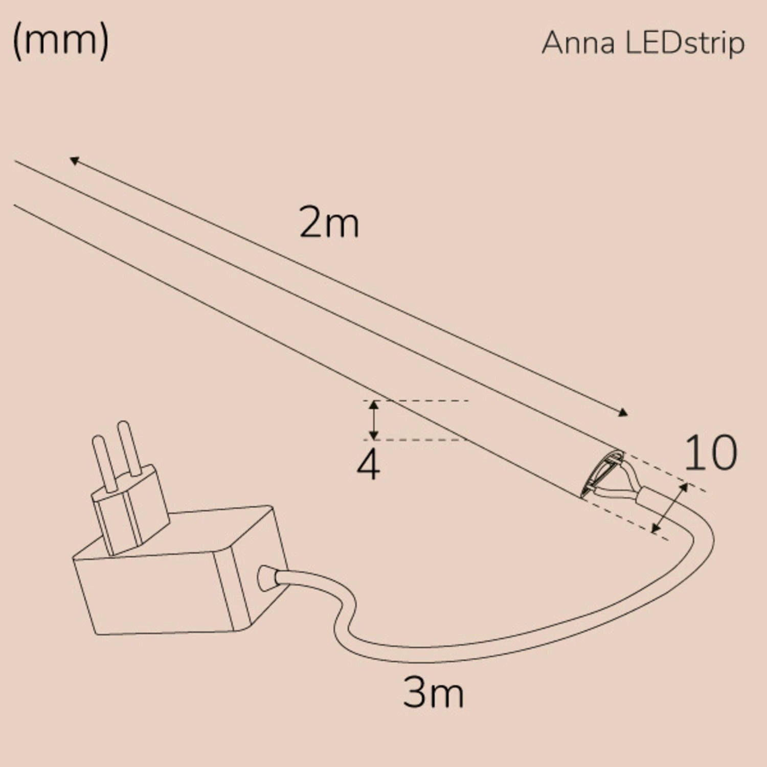 Anna Ledstrip kit COB-LED Milky IP65 2m 3000K