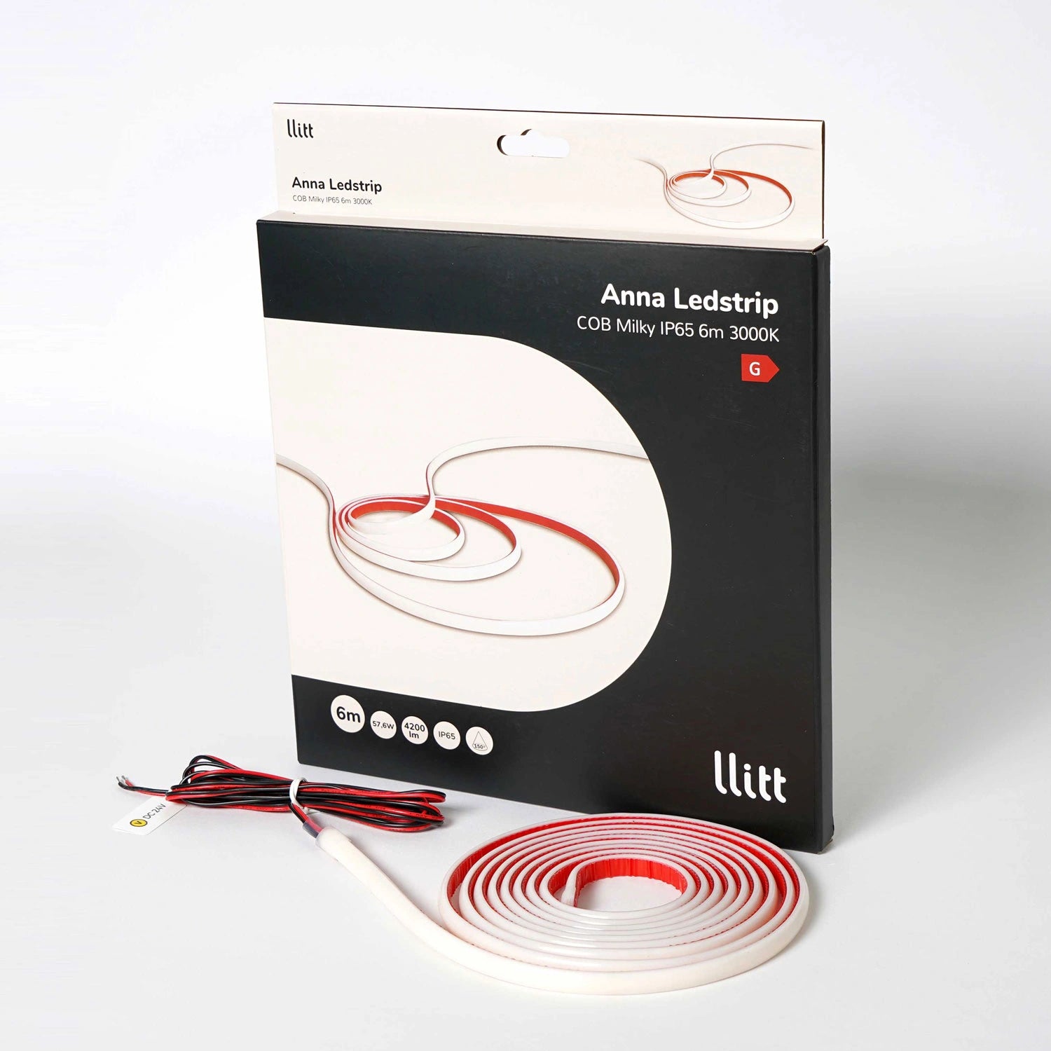 Anna Ledstrip COB-LED Milky utan trafo IP65 6m 3000K