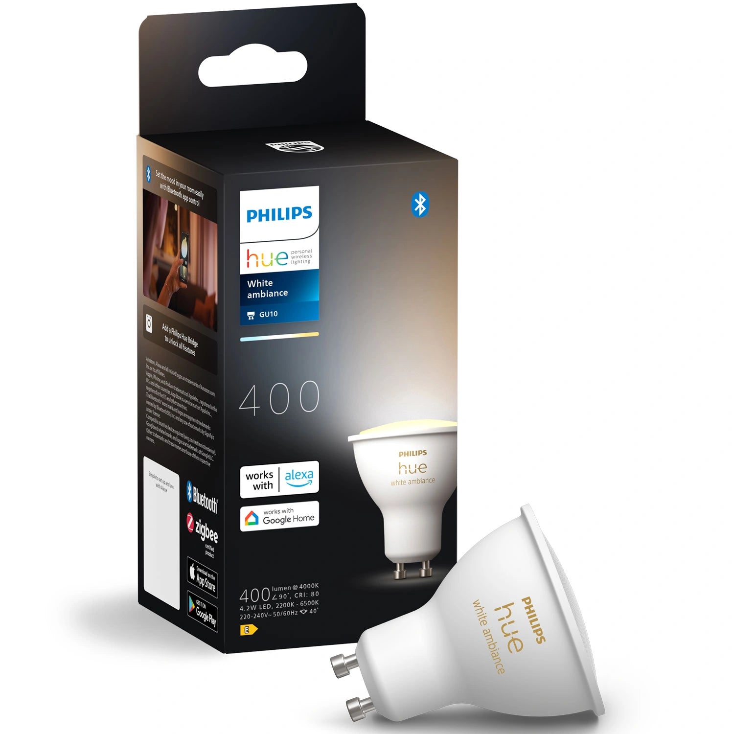White Ambiance GU10 400lm 1-pack