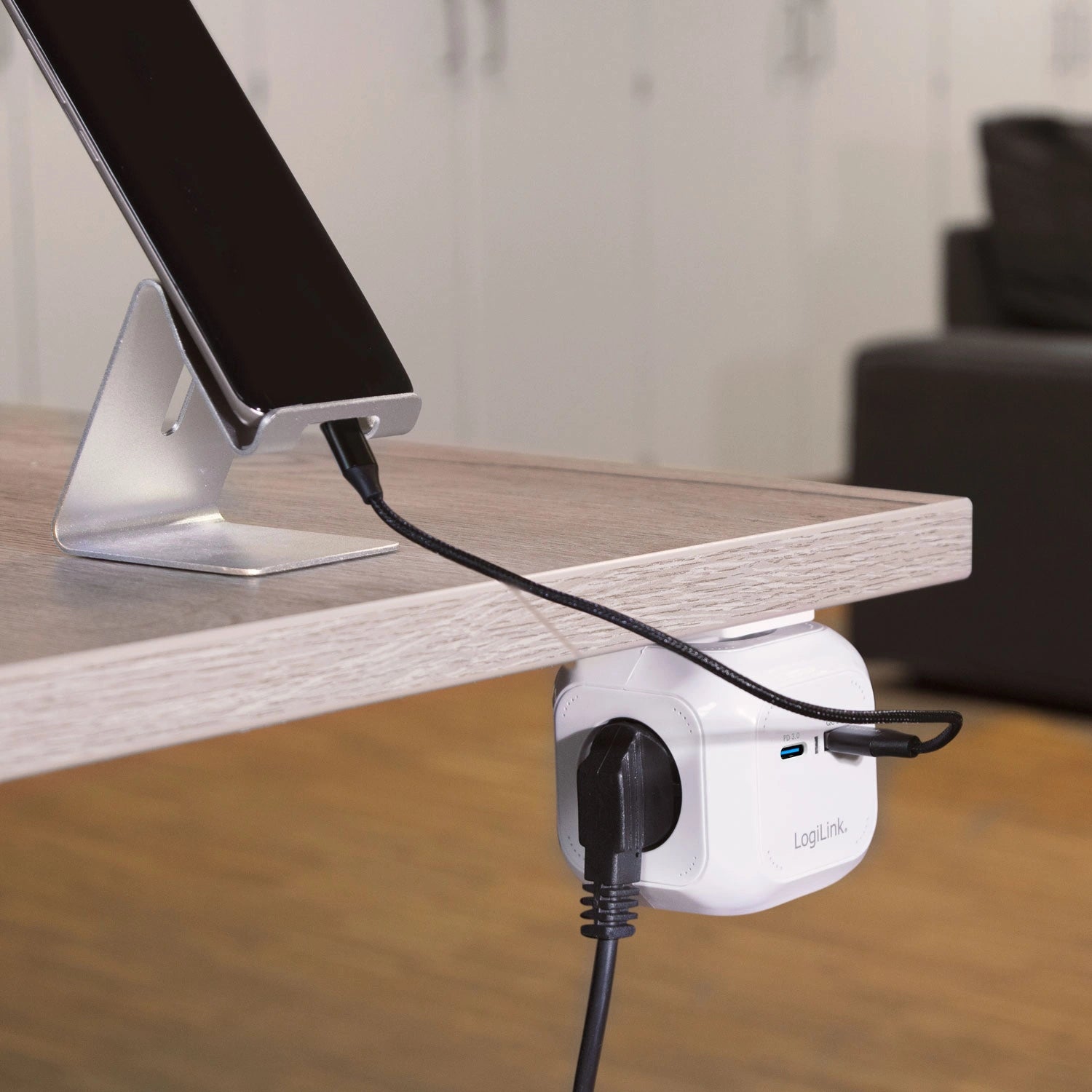 Power Cube Multi-grenuttag + USB-A/USB-C PD 20W