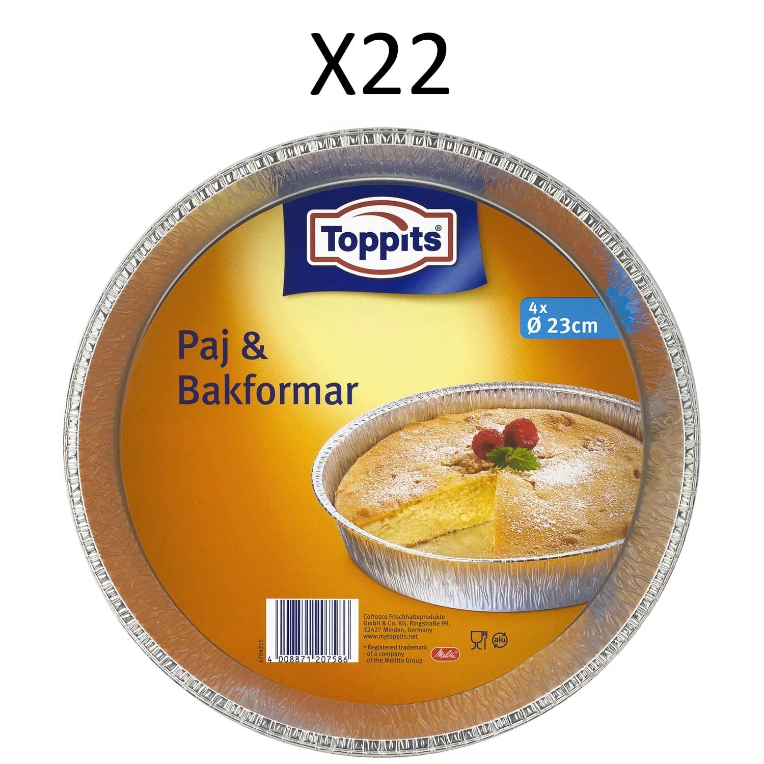 Paj & Bakform 23cm rund 22st DFP