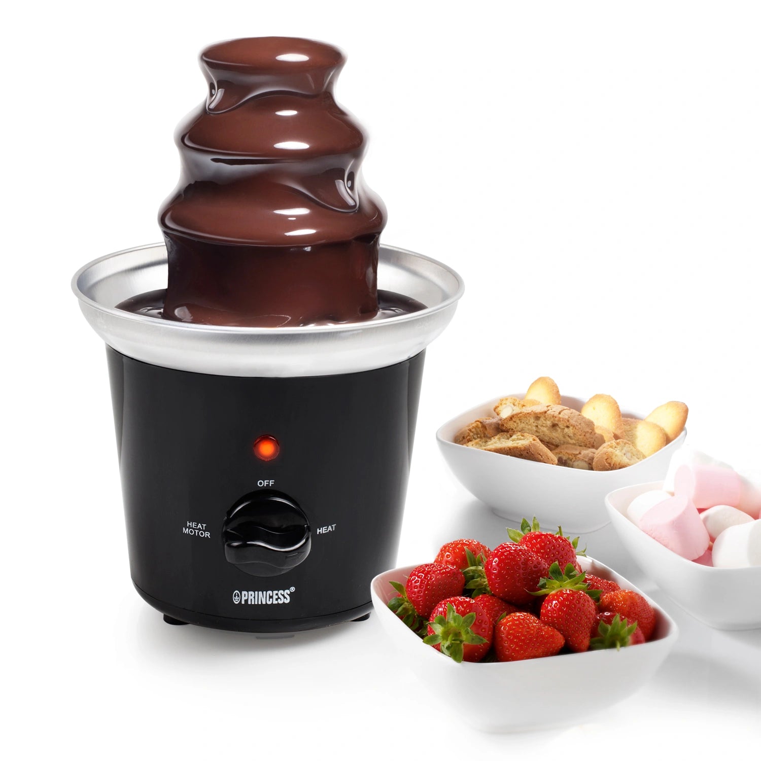 Chokladfontän 292994 svart rostfri skål med snabb uppvärmning