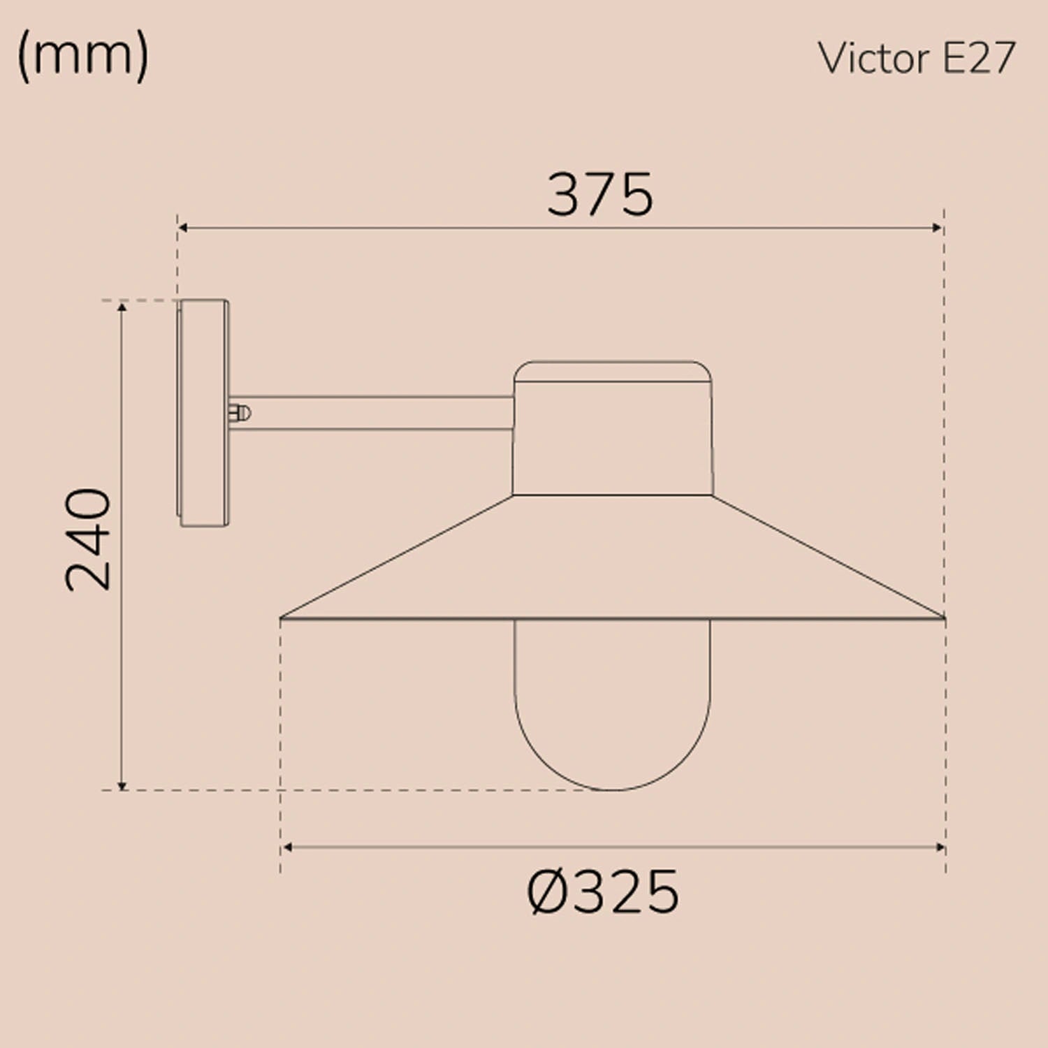 Victor Väggarmatur E27-sockel IP44 Corten