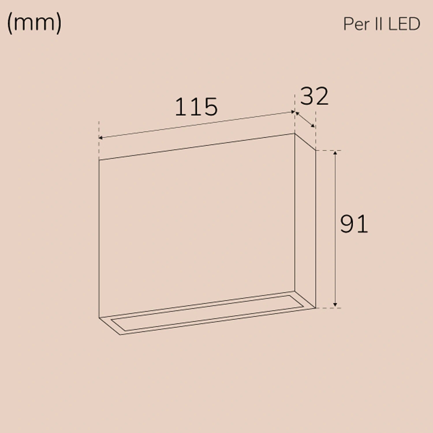 Per II Väggarmatur LED IP54 3000K 6W 430lm Corten