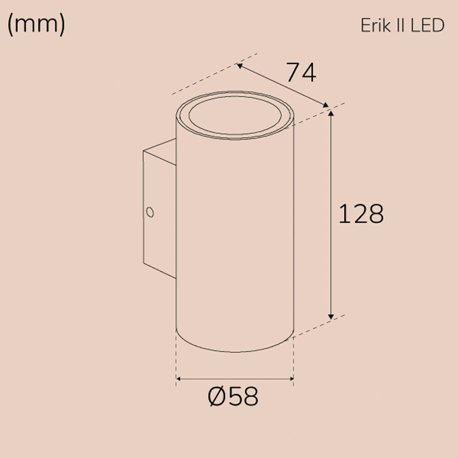 Erik II Väggarmatur LED IP65 3000K 6W 494lm Antracit