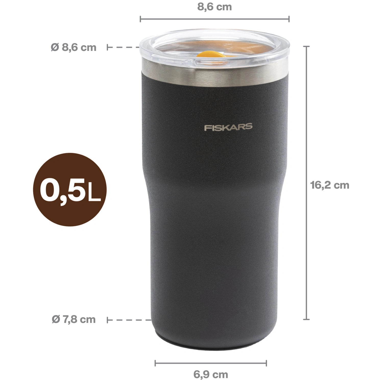 Termosmugg svart 0,5 liter On-the-go mug