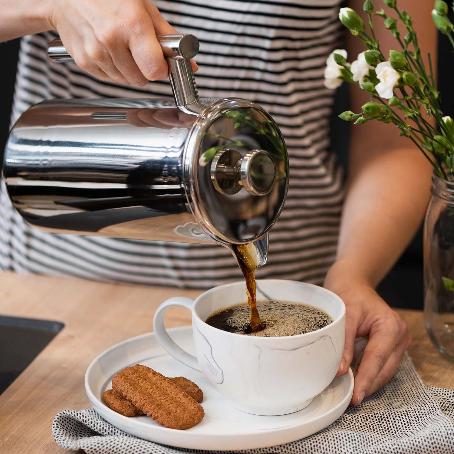 Gastro kaffepress, stål 1 L