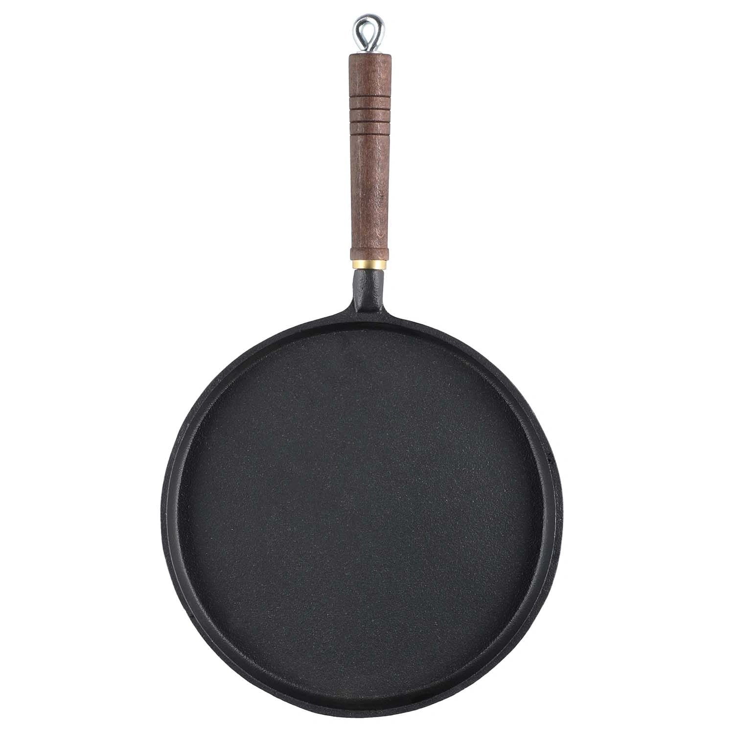 Pannkakspanna gjutjärn trähandtag