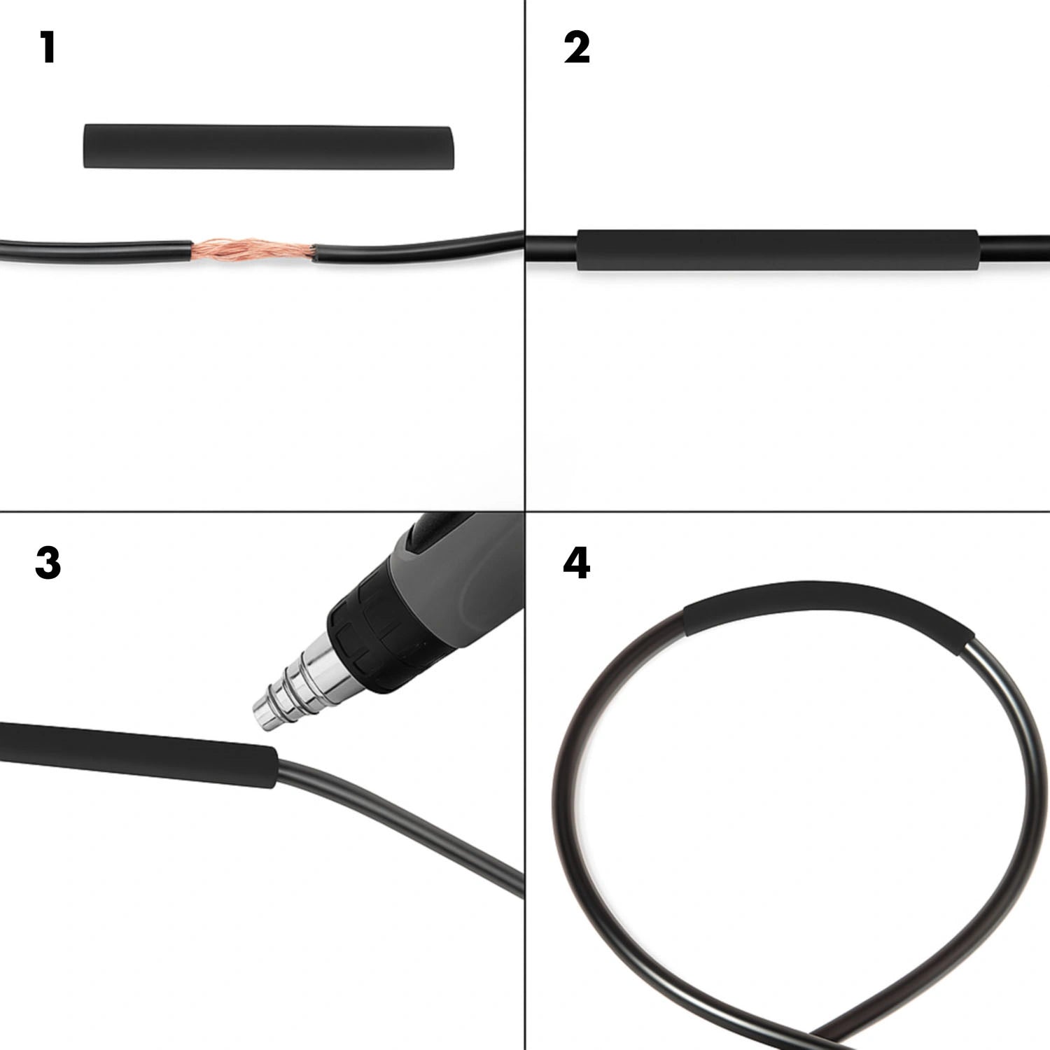 Krympslangar 300-pack 45mm långa Svart