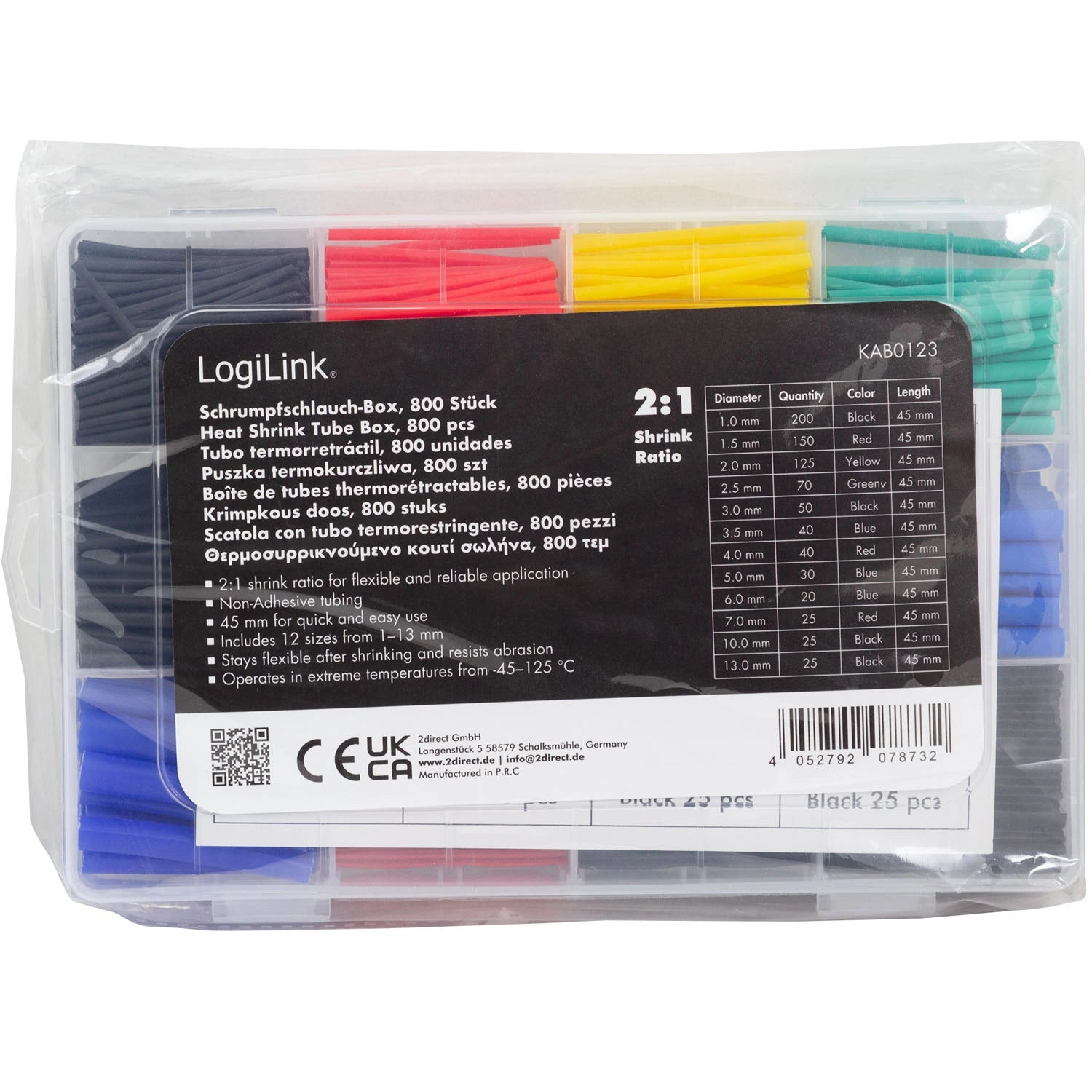 Krympslangar 800-pack 45mm långa Mixade färger