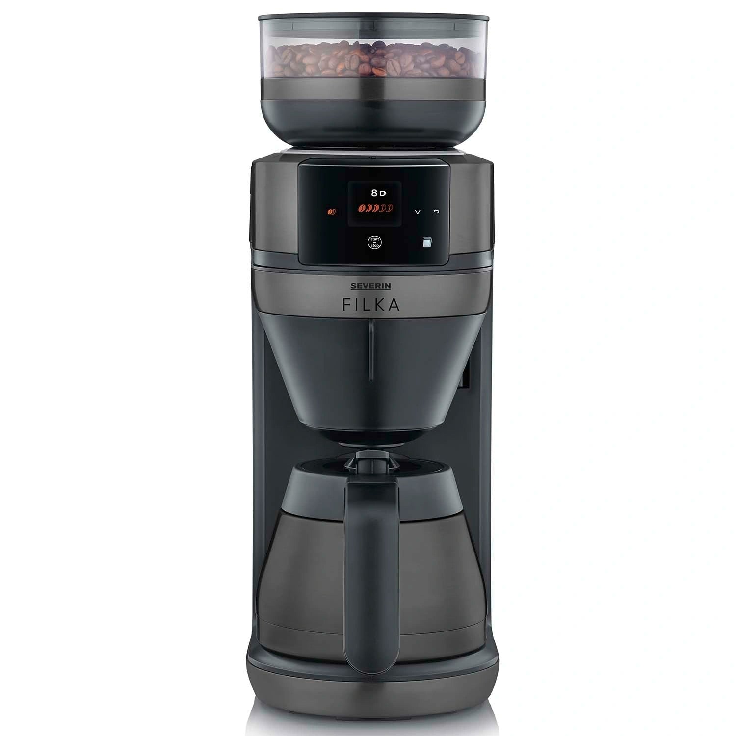 Helautomatisk filterkaffebryggare FILKA 2.0 med termoskanna KA 4855 Dark Inox