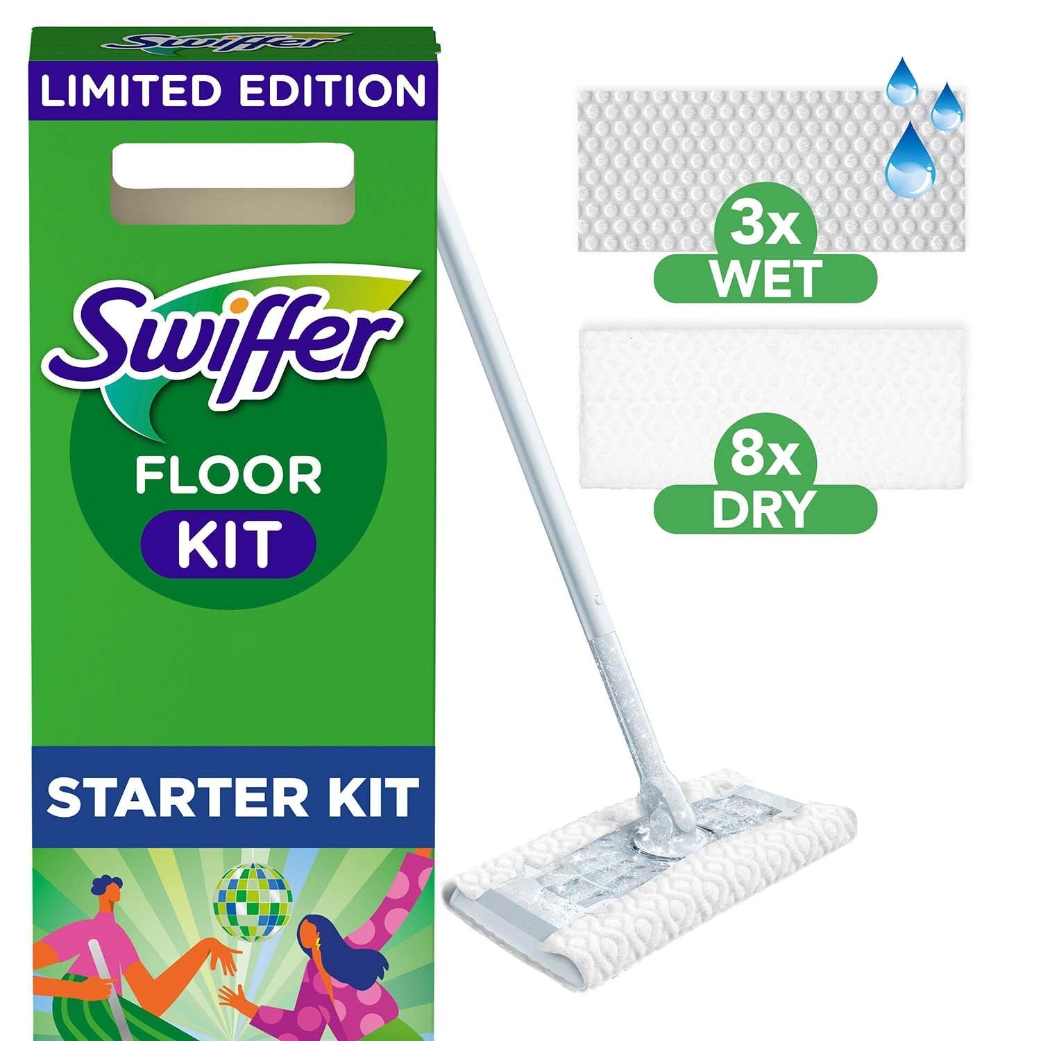 Duster kit 1st Rengöringsmopp +8st torra+3st fuktiga "Dance away the dust"