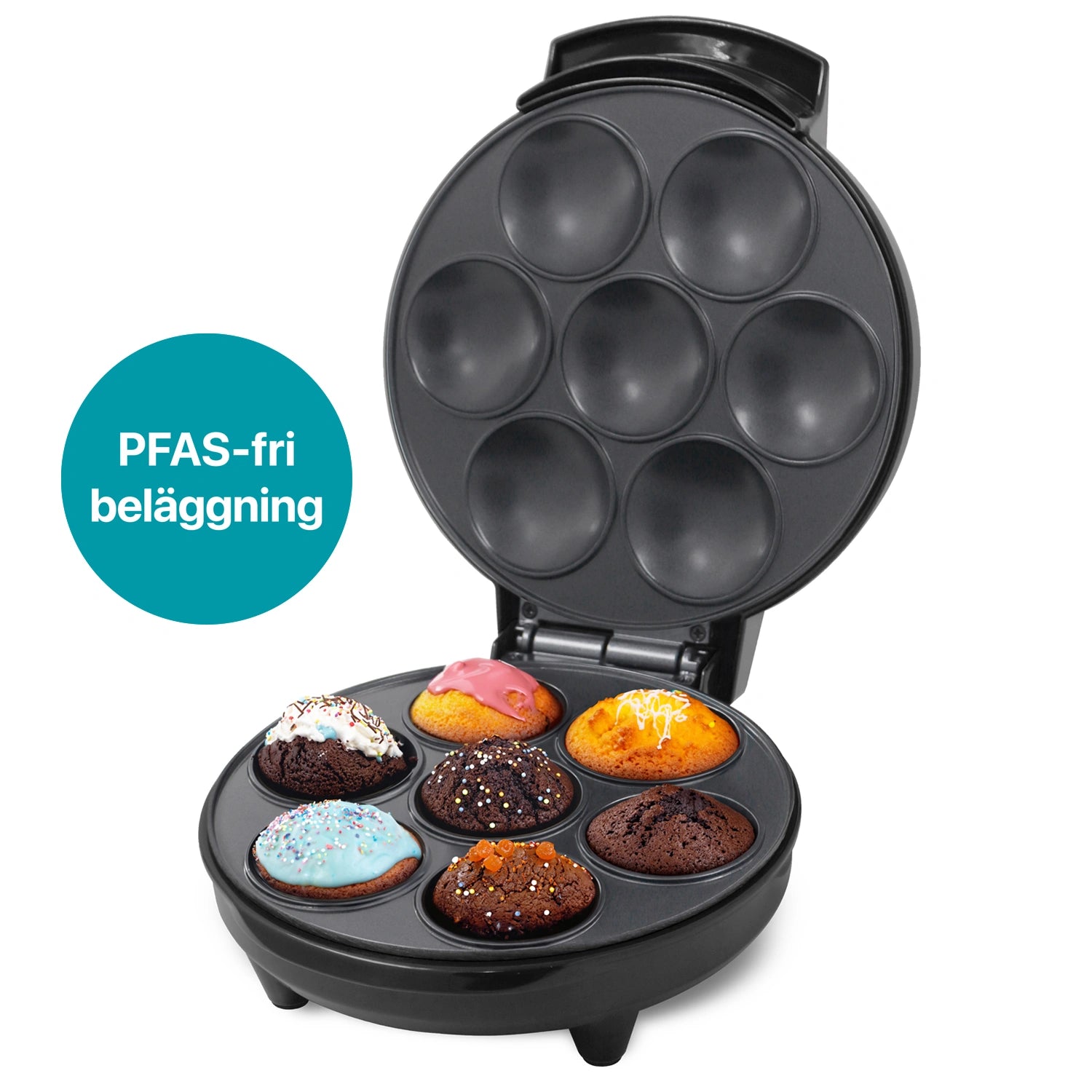 Muffin Maker Ceramic 7 Muffins 700W MM400 Svart