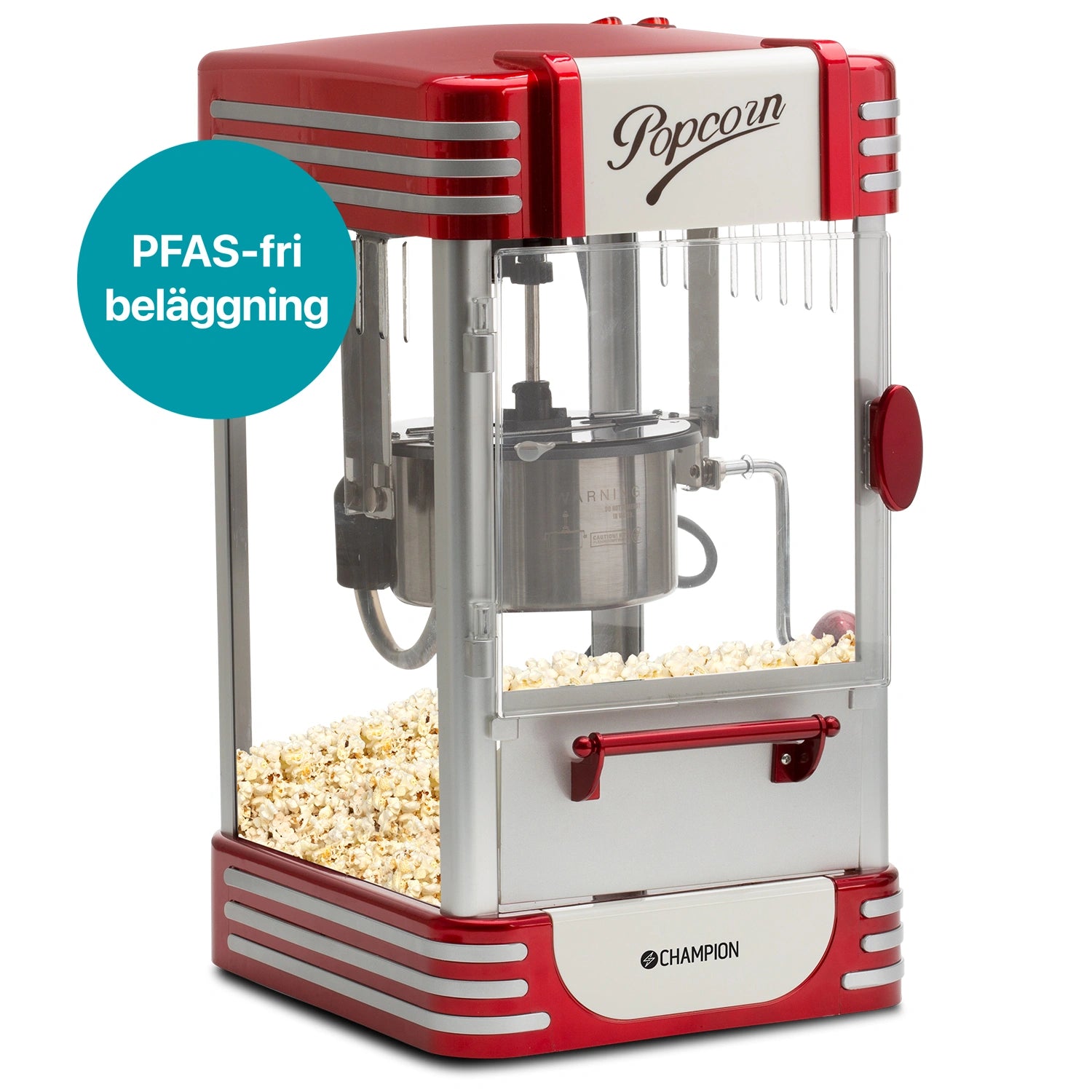 Popcornmaskin Retro XL PCM406 Röd Metallic