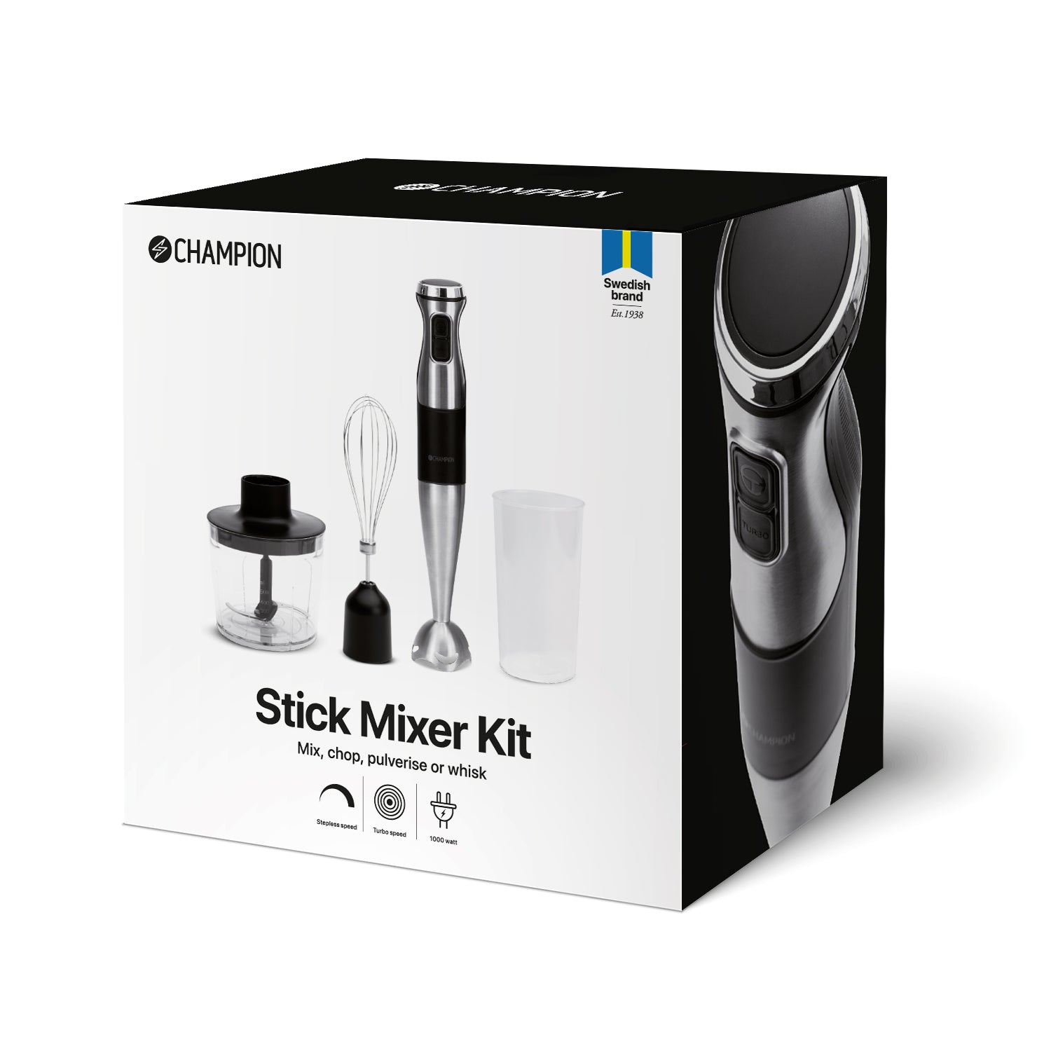 Stavmixer MultiKit 1000W STM600 Rostfri/Svart