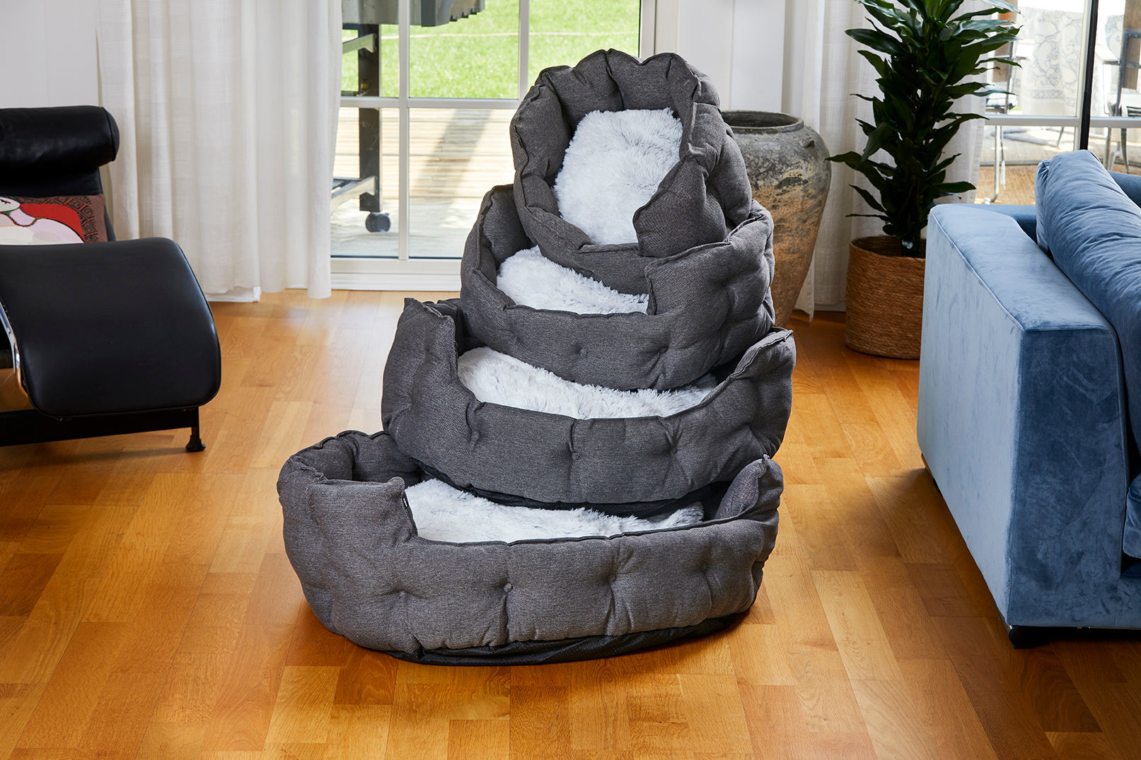 Classy Memory Foam Hundbädd Grå M