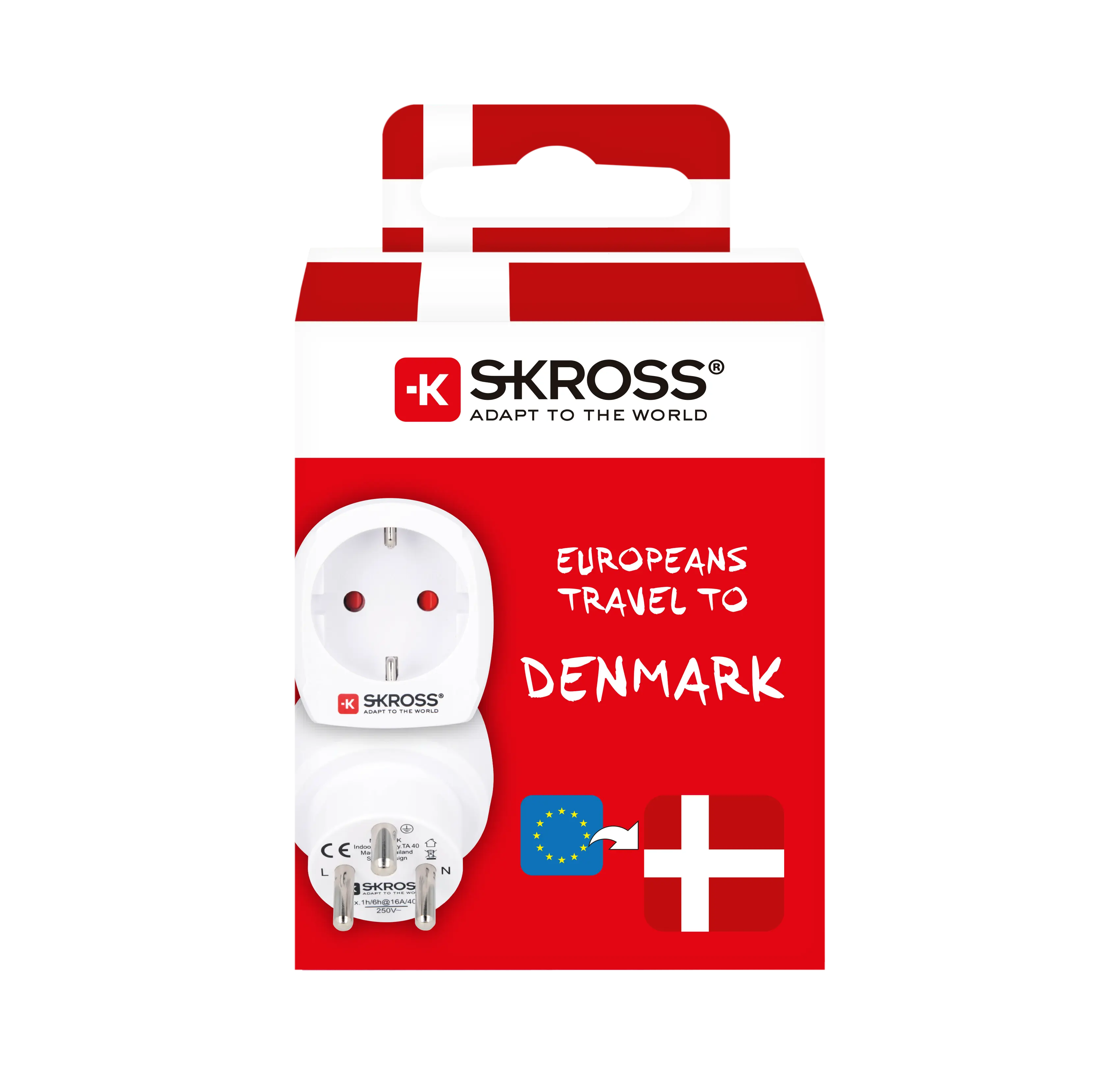 Reseadapter Europa till Danmark Jordad