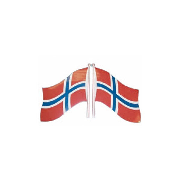 Självhäftande flaggdekal Norge. 12 x 8 cm. Höger + vänster