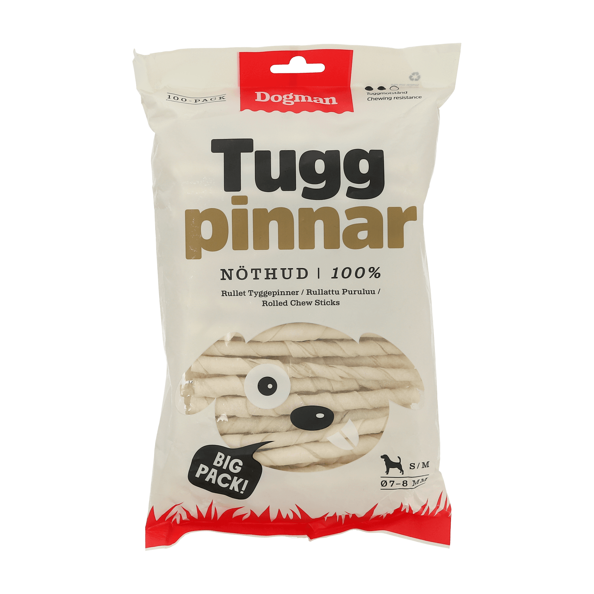 Tuggpinnar Rullade 100p Vit 12,5cm