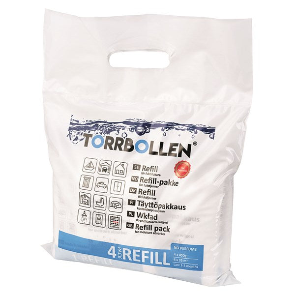 Torrbollsrefiller utan doft. 4-pack