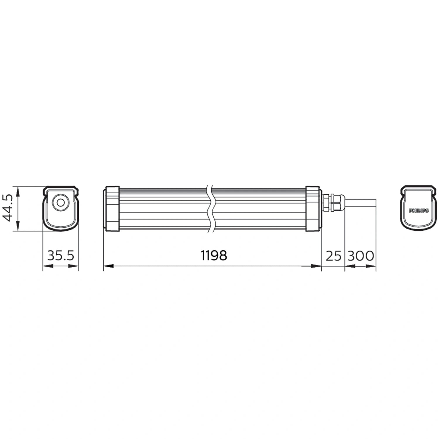 ProjectLine Taklampa 120cm 34W 3400lm IP65