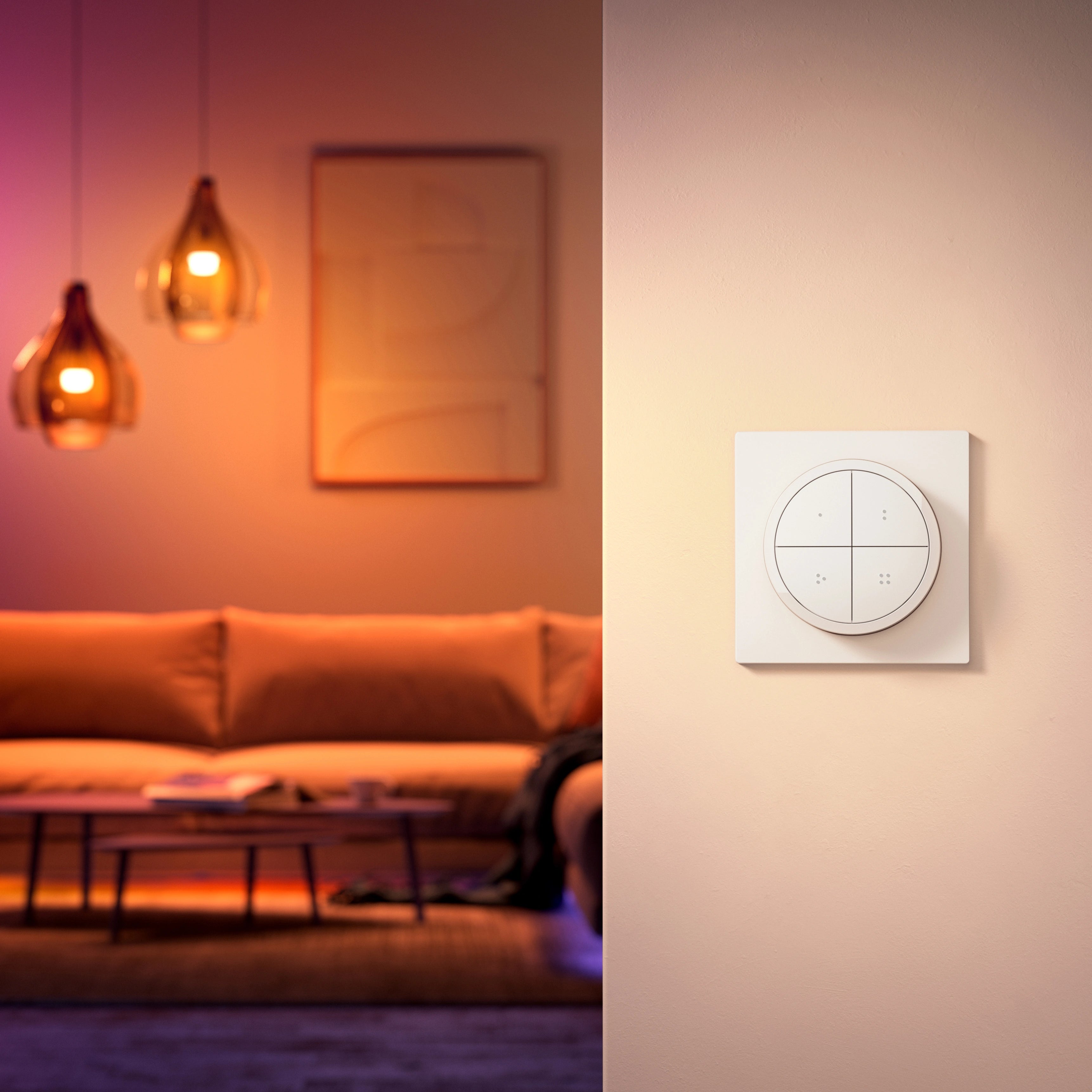 Tap Dial Switch Fjärrkontroll/Vriddimmer Vit