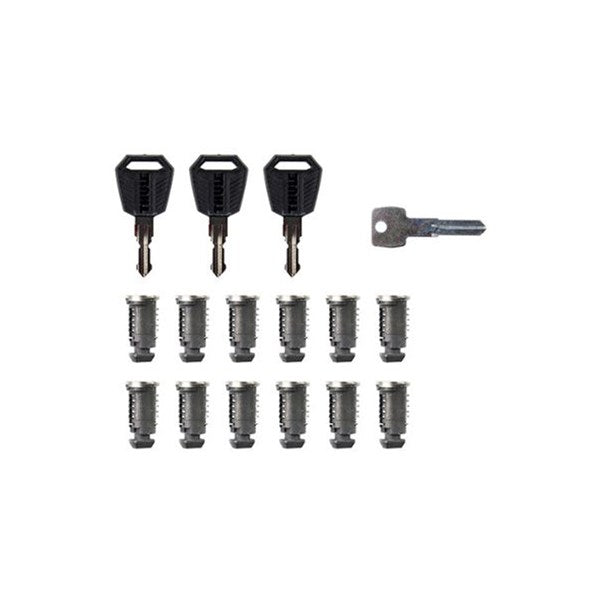 Thule One Key System. Innehåller 3 st nycklar, 12 st låscylindrar och 1 st monteringsnyckel.