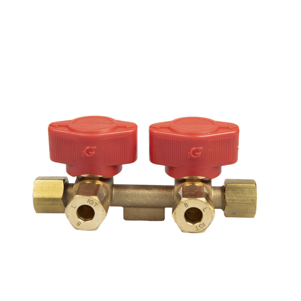 Blockventil VK2-8. In Ø 10 mm / Ut Ø 8 mm.