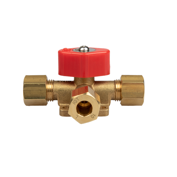 Blockventil T. In Ø 10 mm / Ut Ø 10 mm.