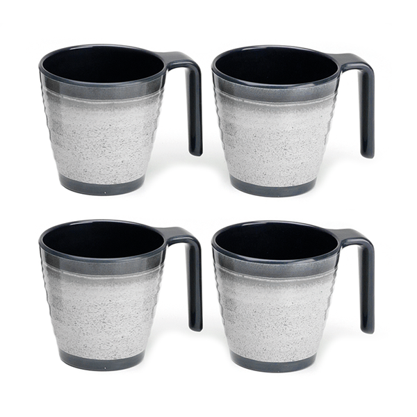 Flamefield Melaminmuggar Granite, 4-pack.