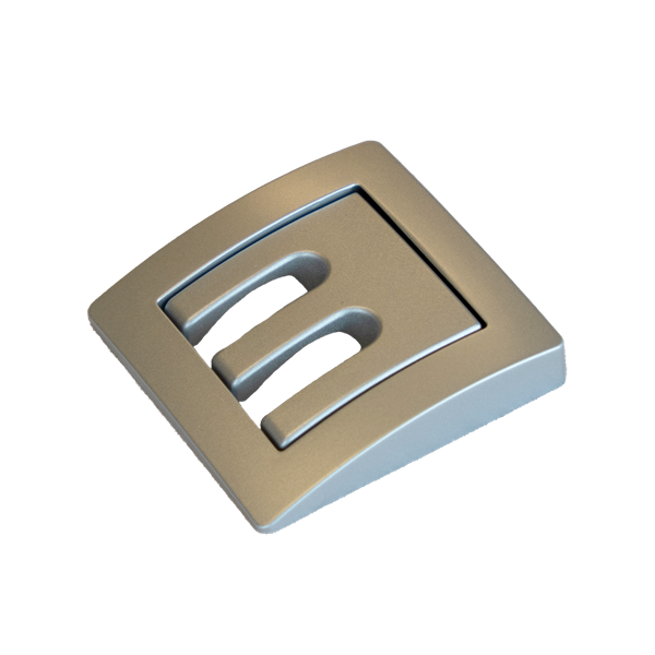 Infällbar klädkrok med 3 krokar. 75x75 mm. Silver