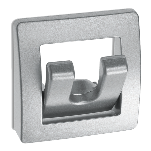 Infällbar klädkrok med 2 krokar. 75 x 75 mm. Krom